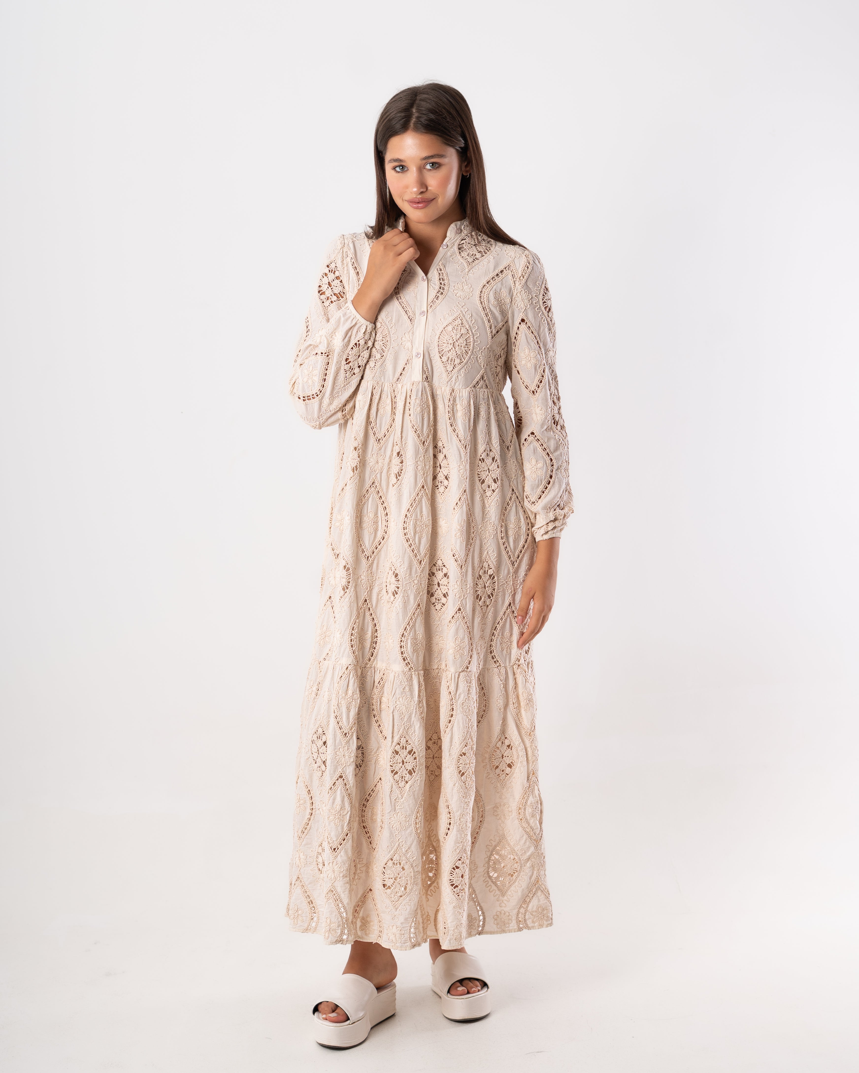 Fully Embroidered Dress – Triangle Patterns