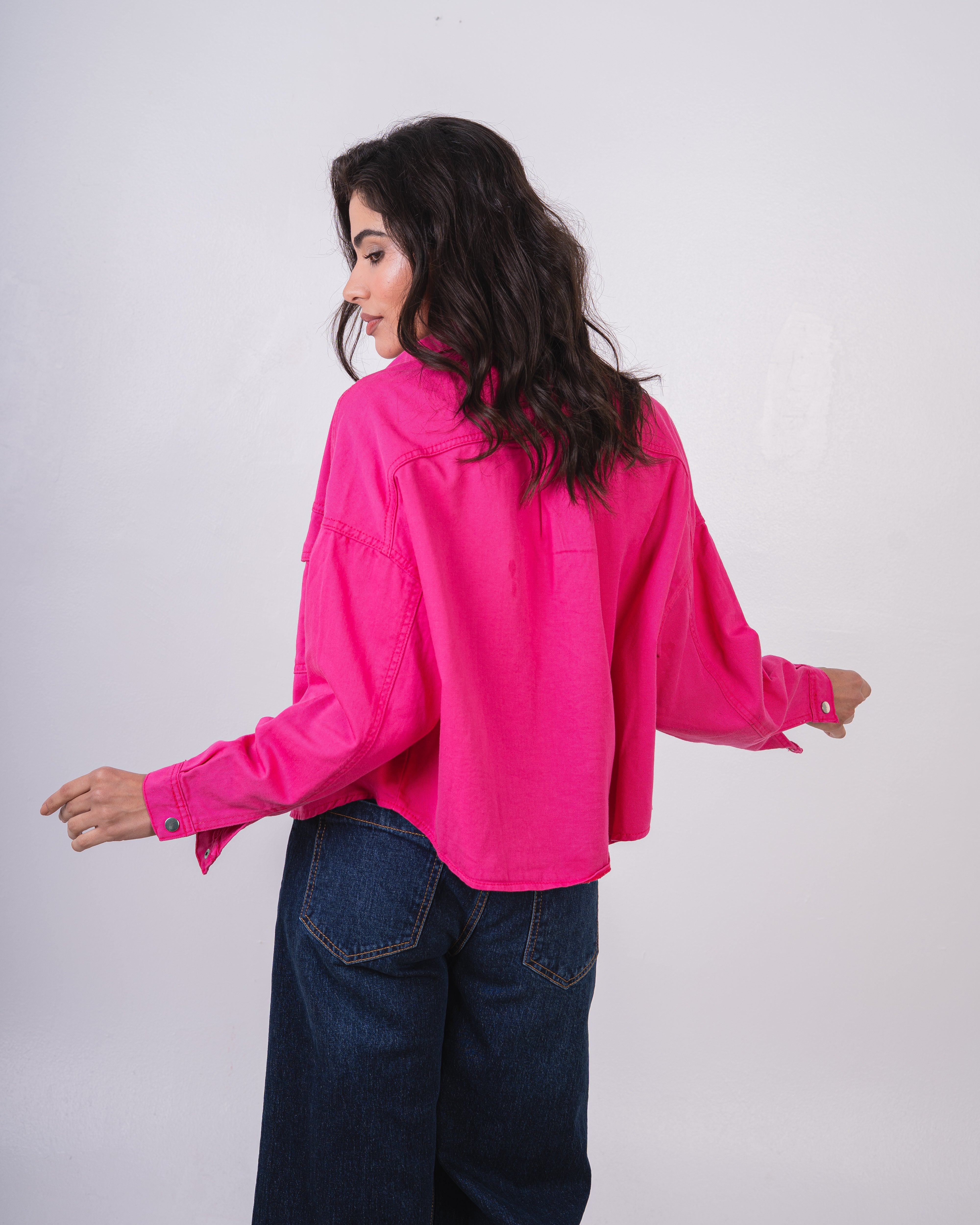 Short Gabardine Jacket - With Square Pocket