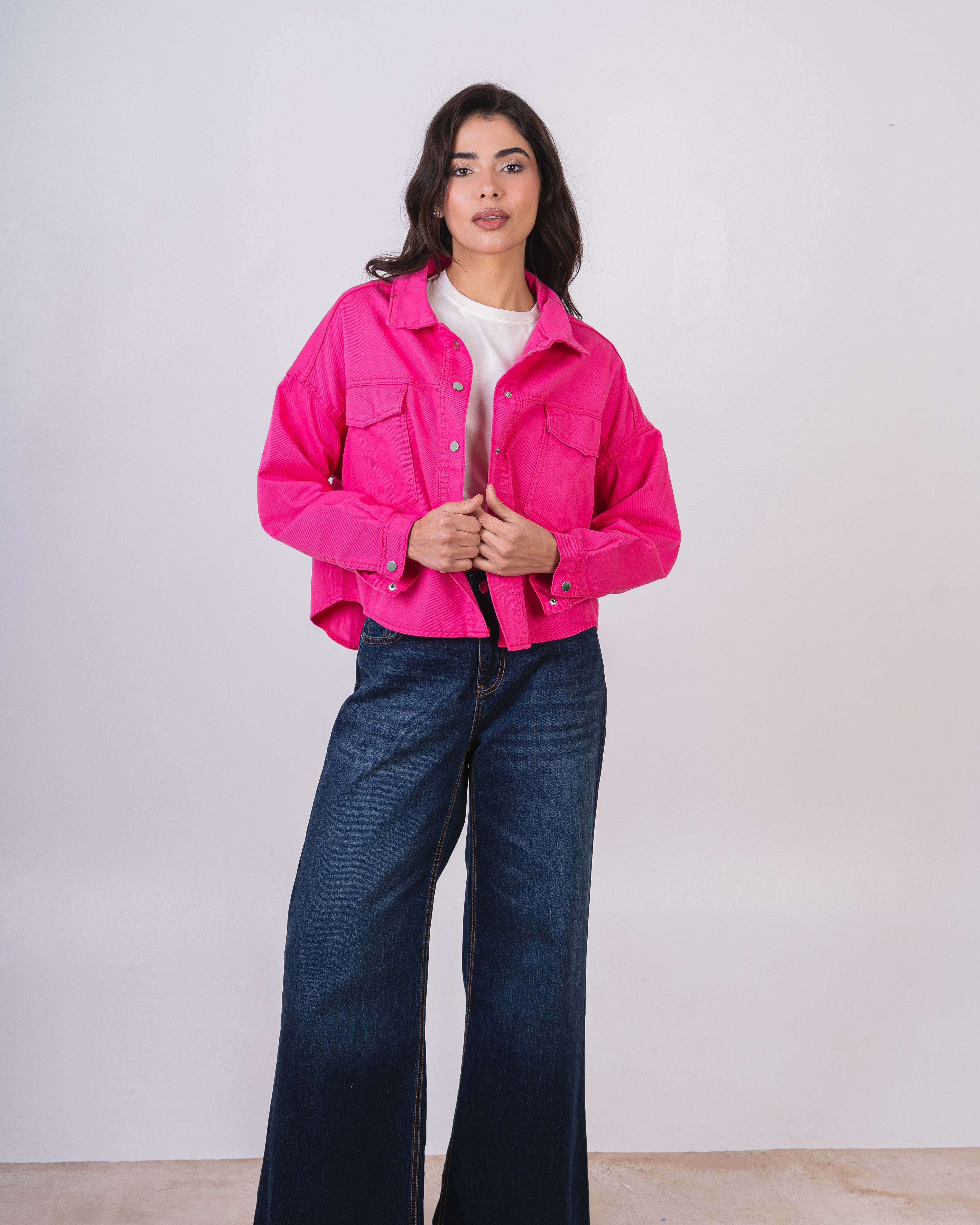 Short Gabardine Jacket - With Square Pocket