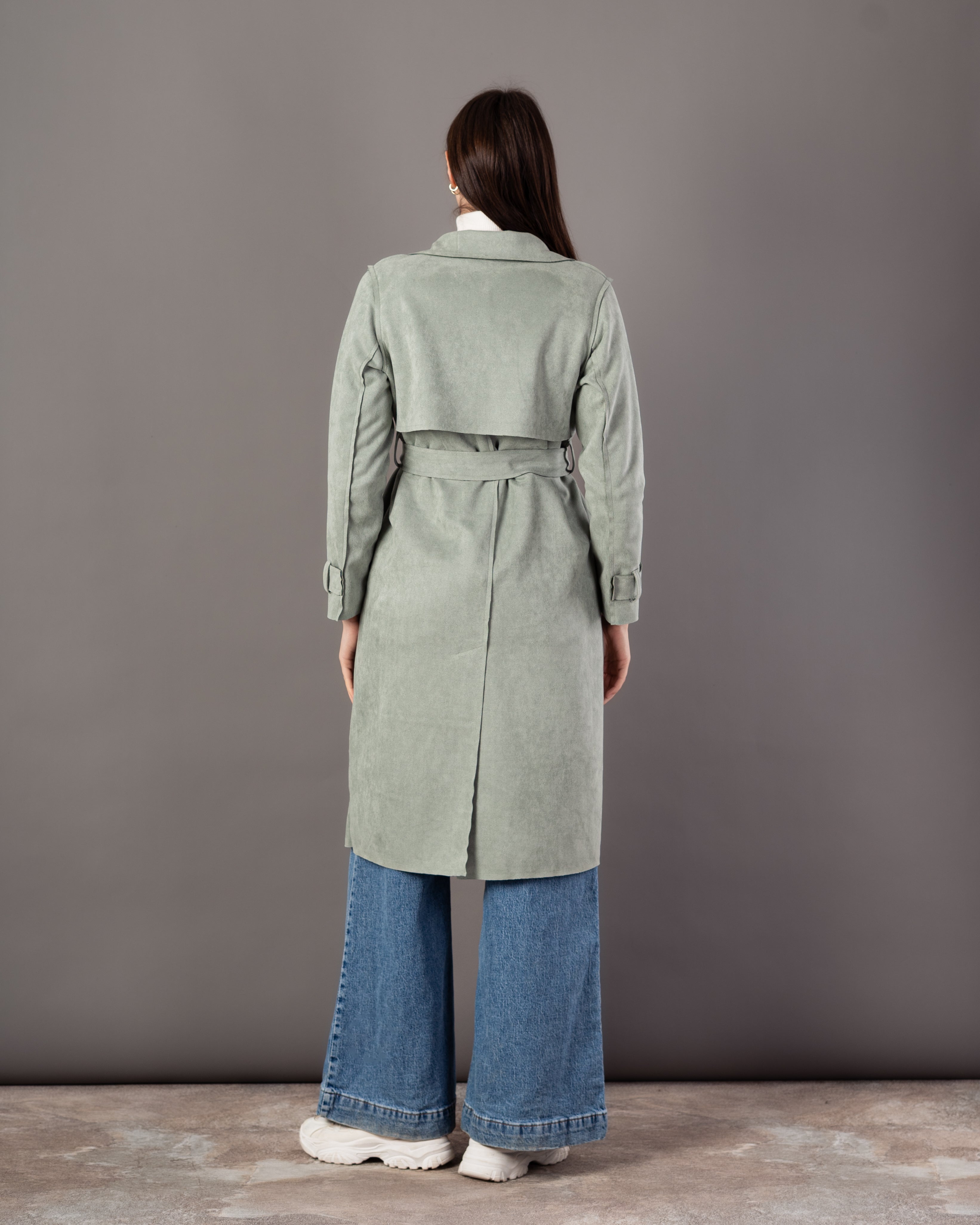 Trench Coat With Belt – (4 Center Buttons)