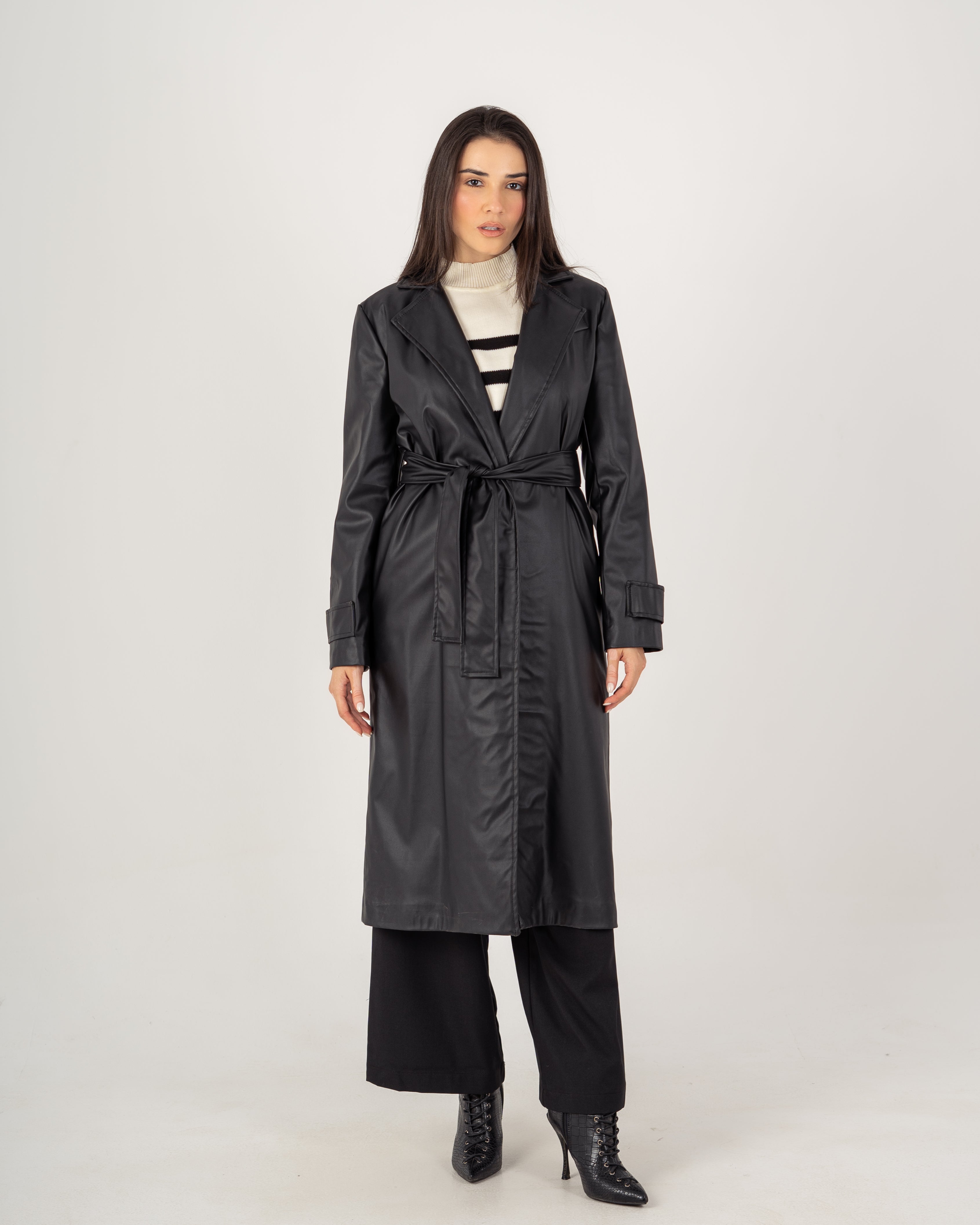 NWT Pendleton newest Black Belted Trench Coat Size L