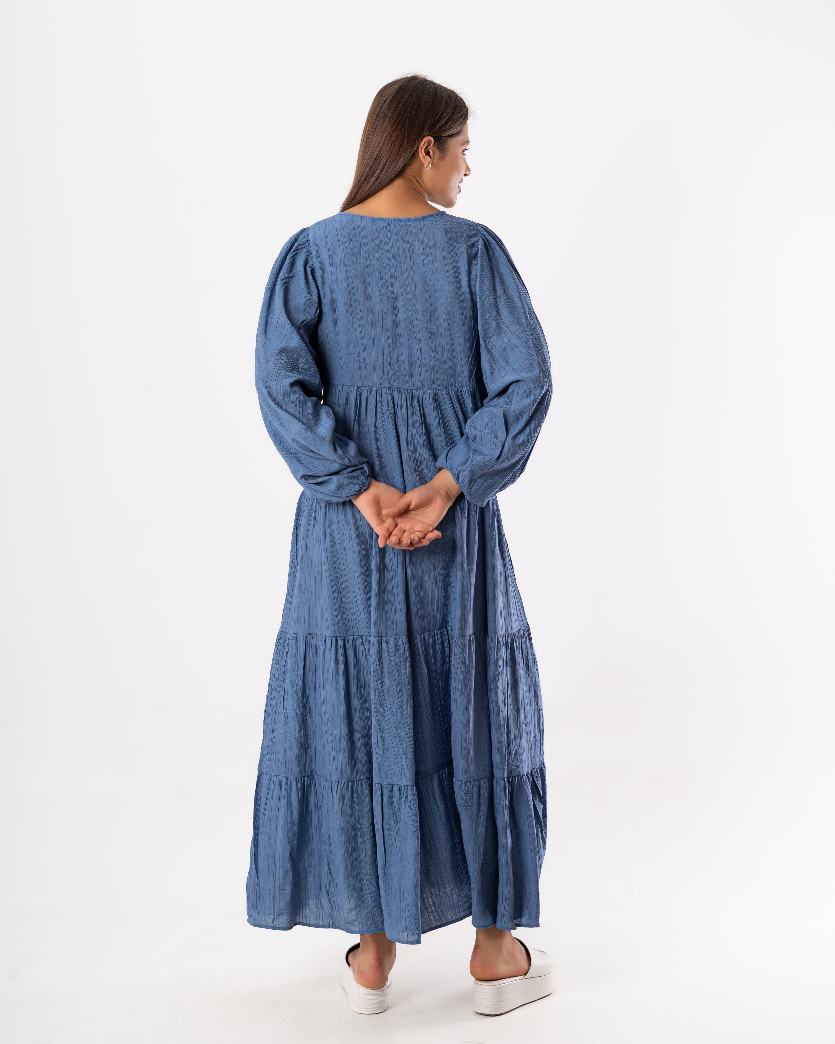 فستان طويل سادة – (رقبة مربوطة)