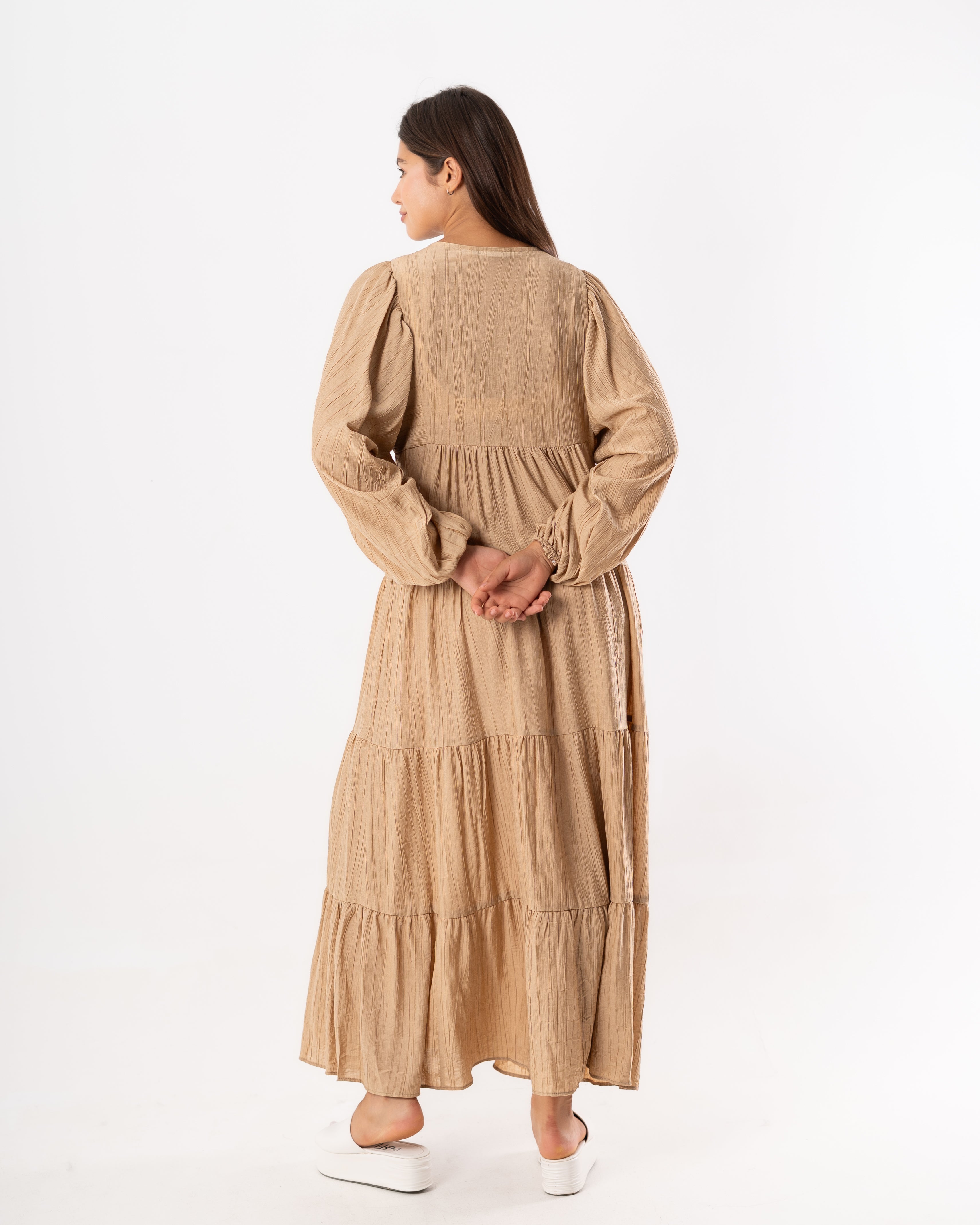 فستان طويل سادة – (رقبة مربوطة)