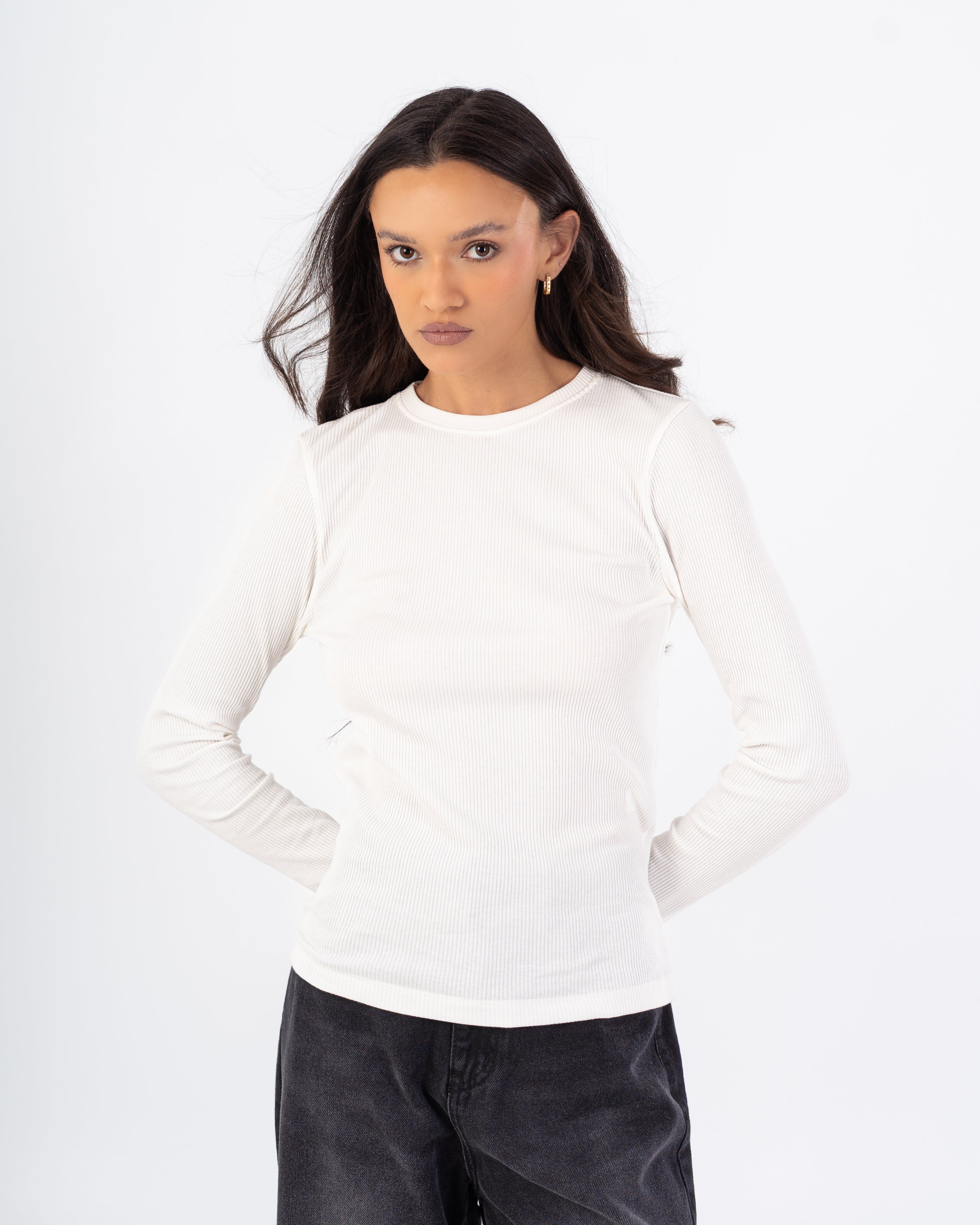 Basic Top – Plain (Light Ribbed Sleeves)