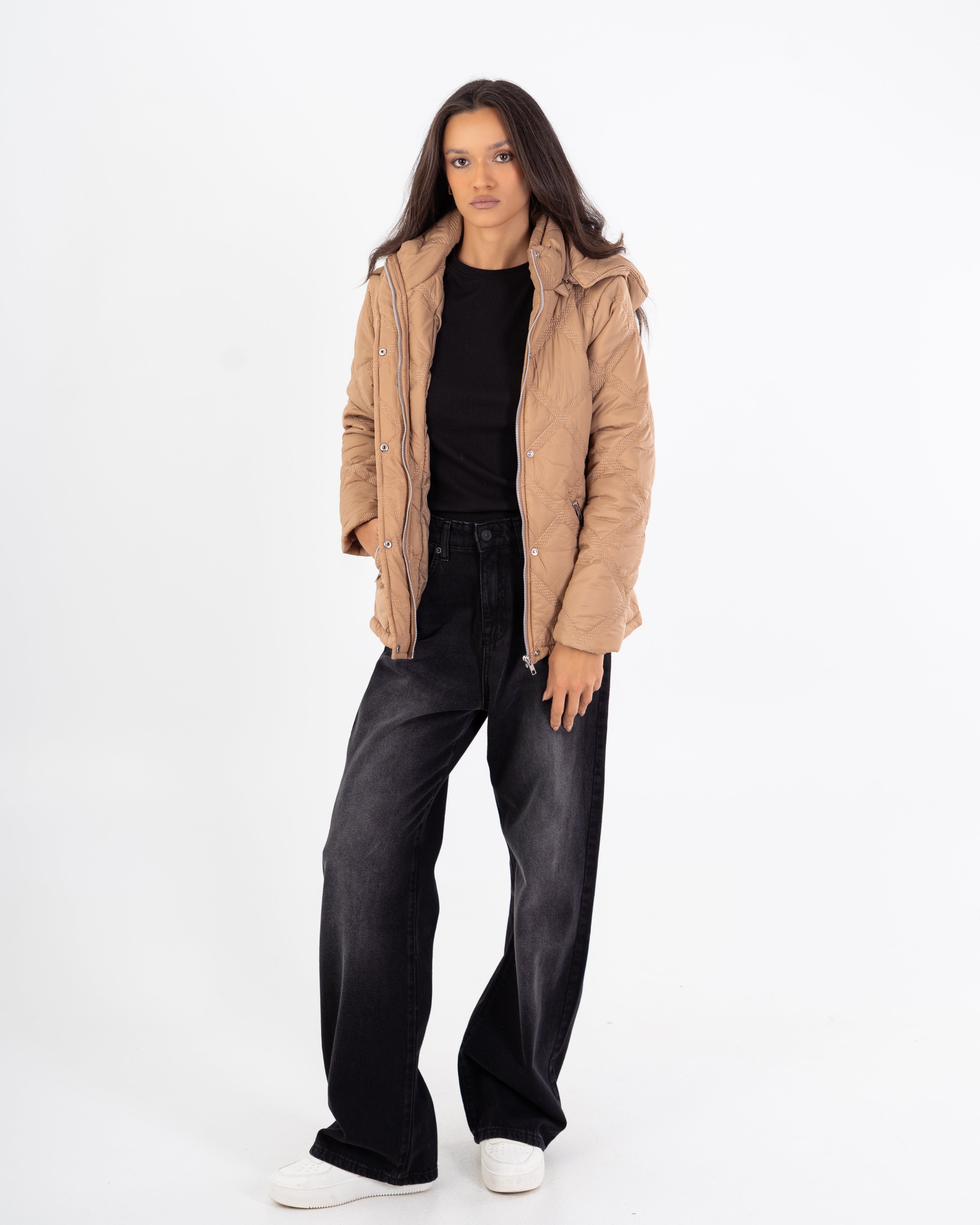 جاكيت مبطن – قصير (بغطاء رأس، وجيب بسحاب)