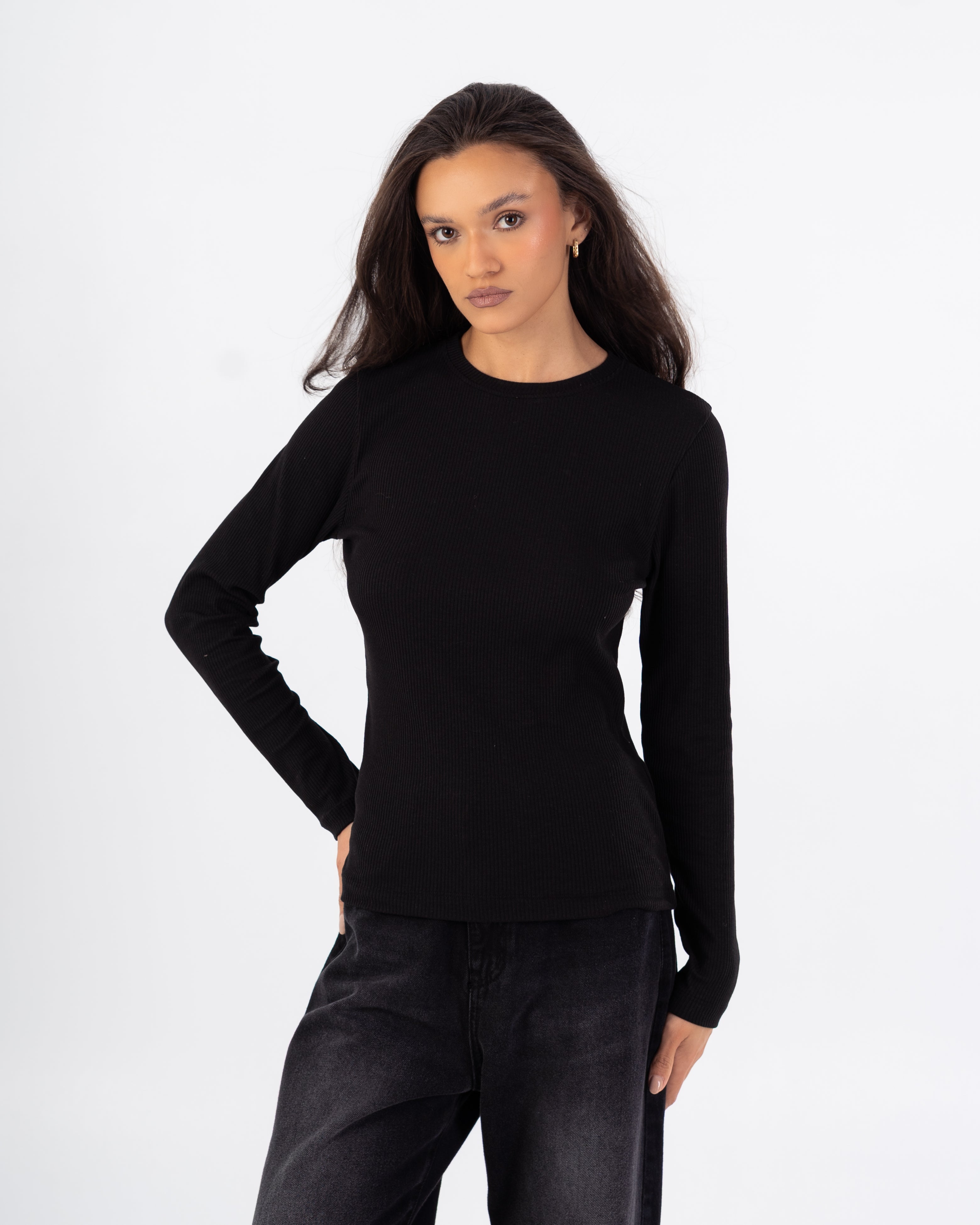 Basic Top – Plain (Light Ribbed Sleeves)