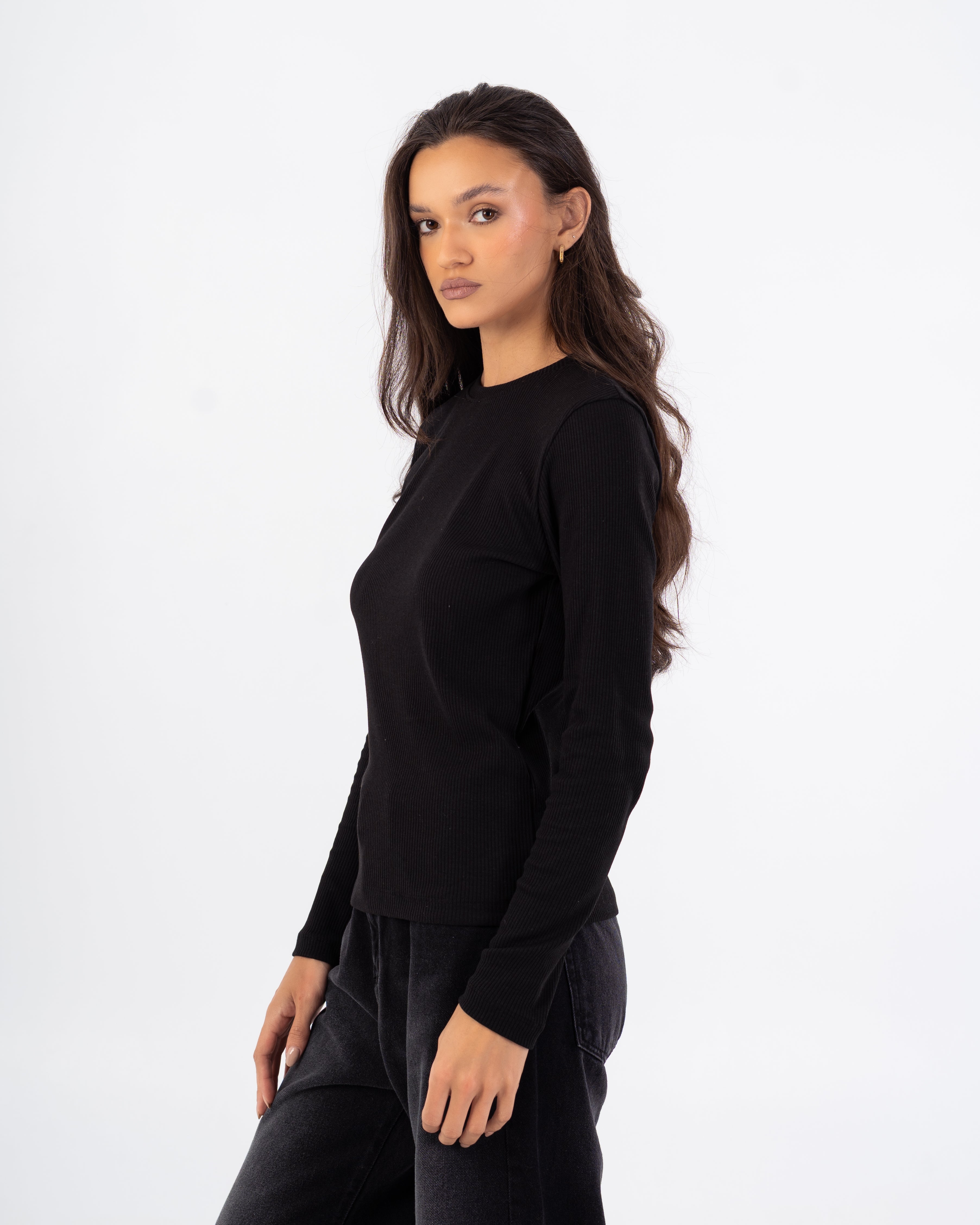 Basic Top – Plain (Light Ribbed Sleeves)