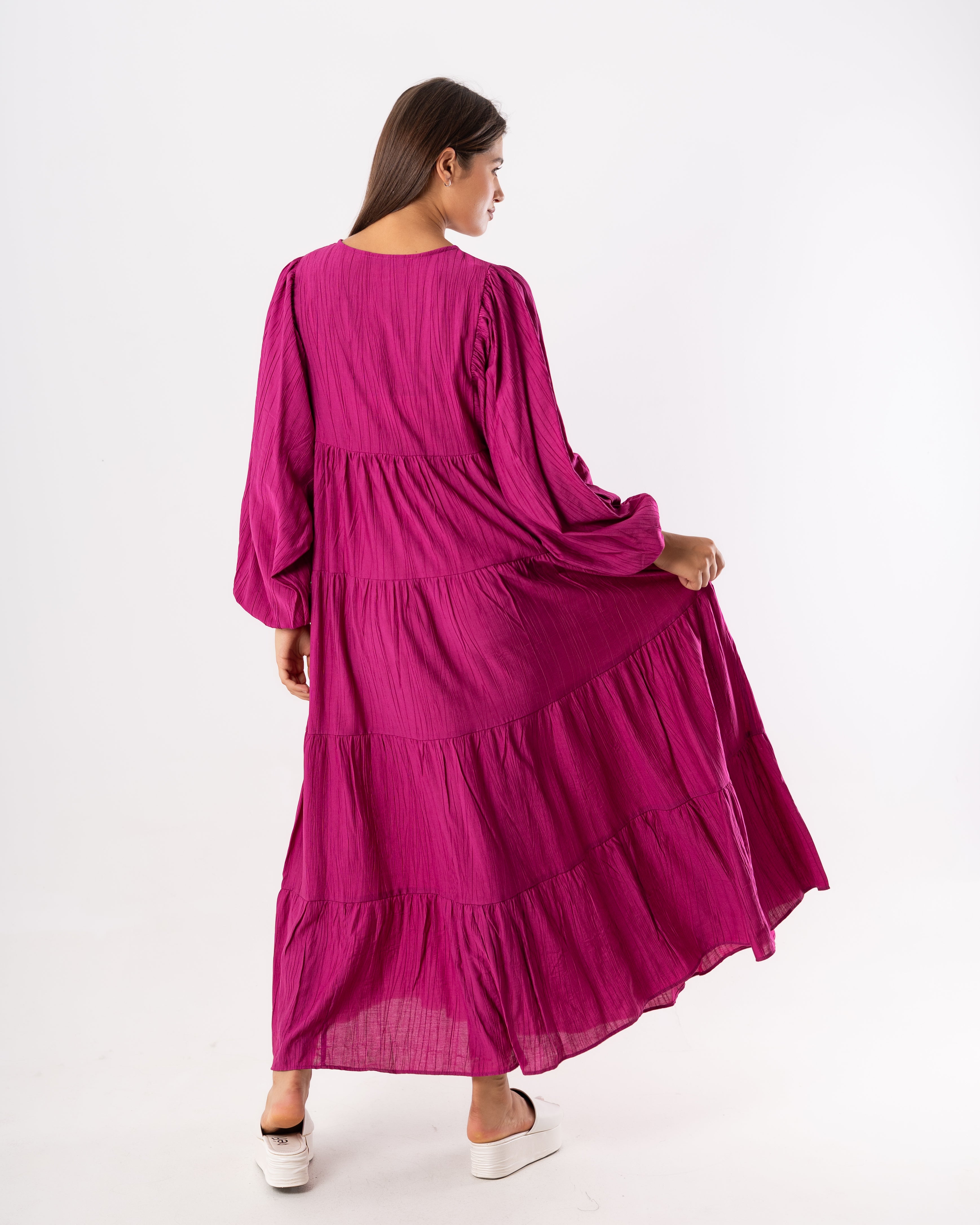 فستان طويل سادة – (رقبة مربوطة)