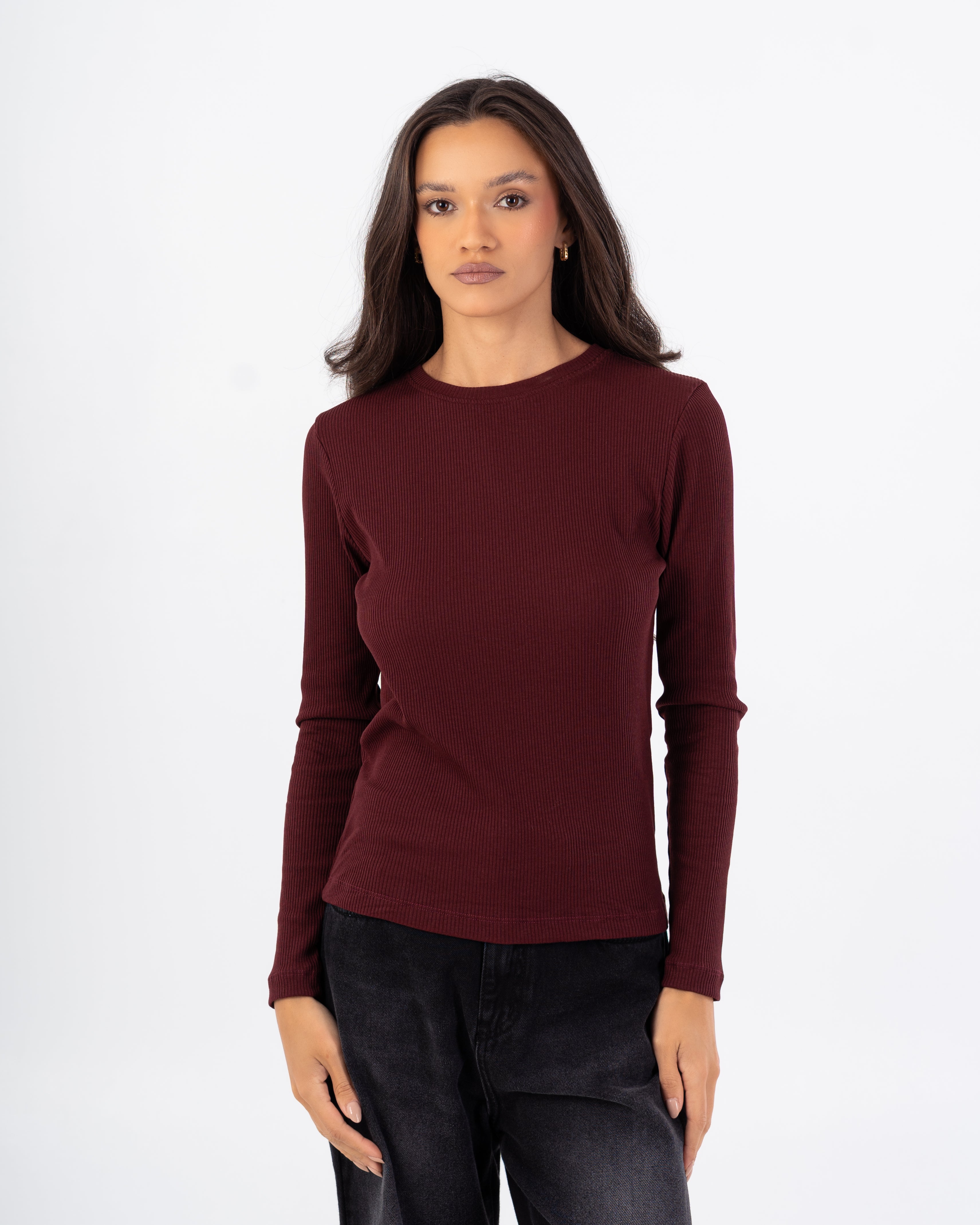 Basic Top – Plain (Light Ribbed Sleeves)