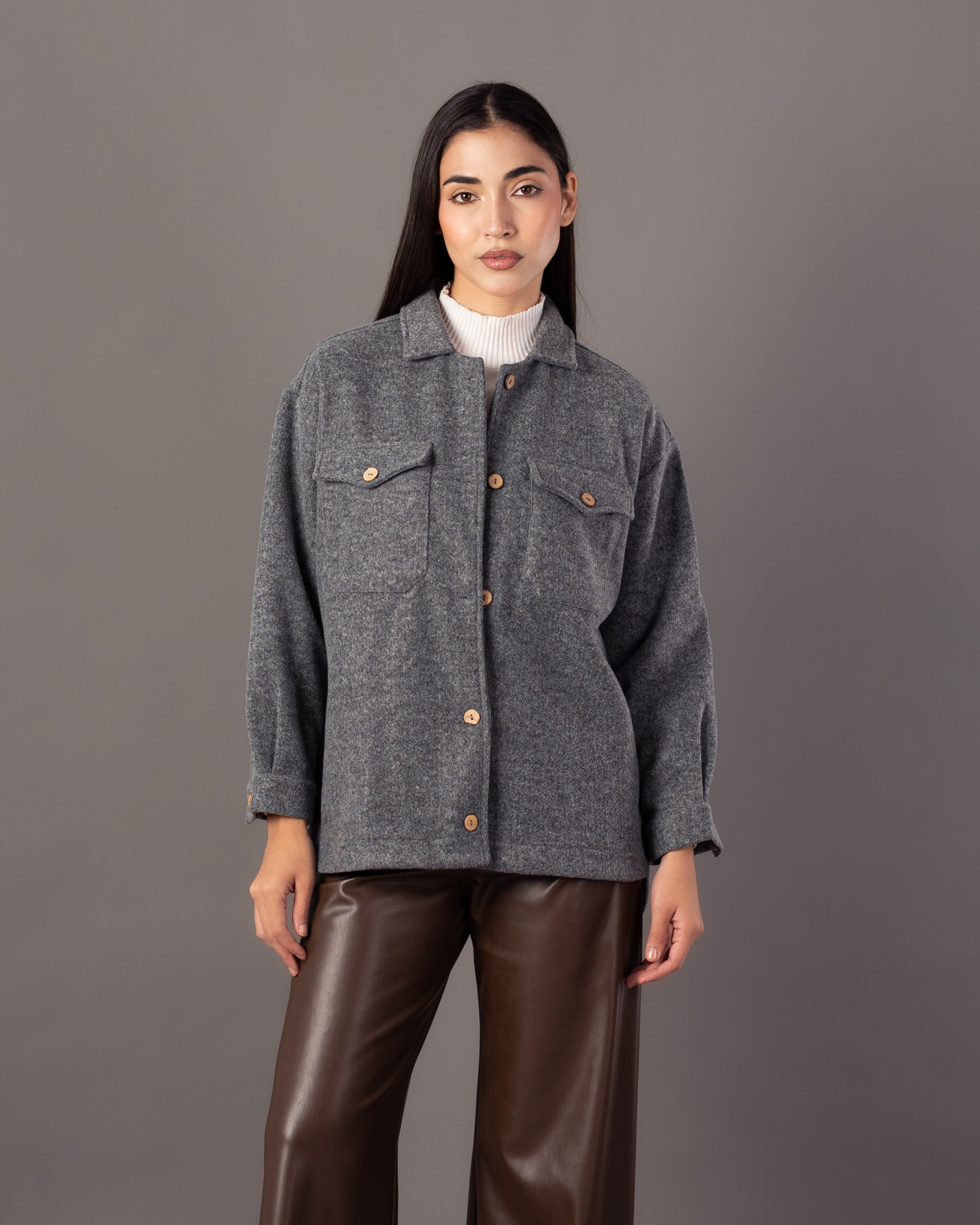 Wool Jacket – Plain (Small - Wooden Buttons)