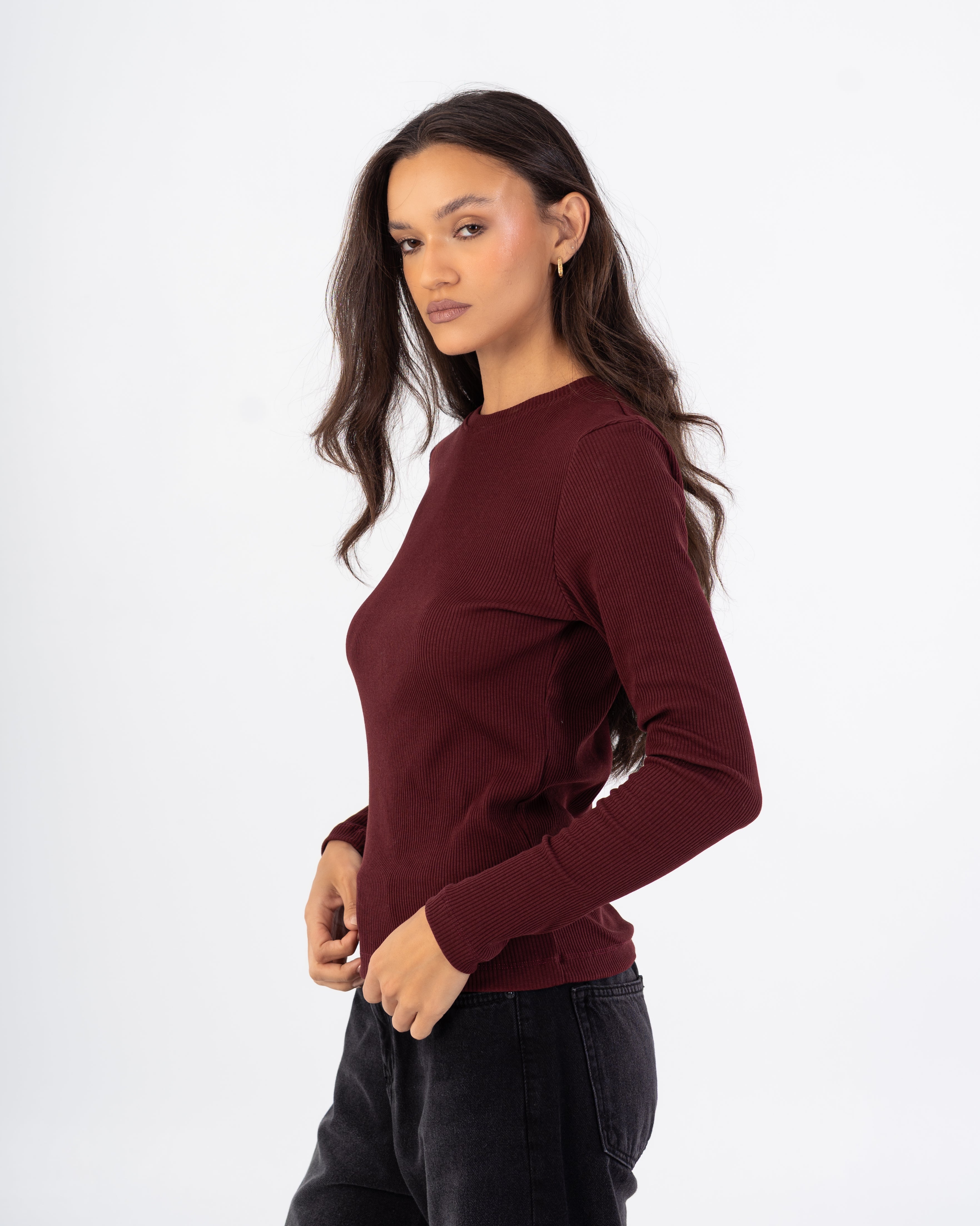 Basic Top – Plain (Light Ribbed Sleeves)