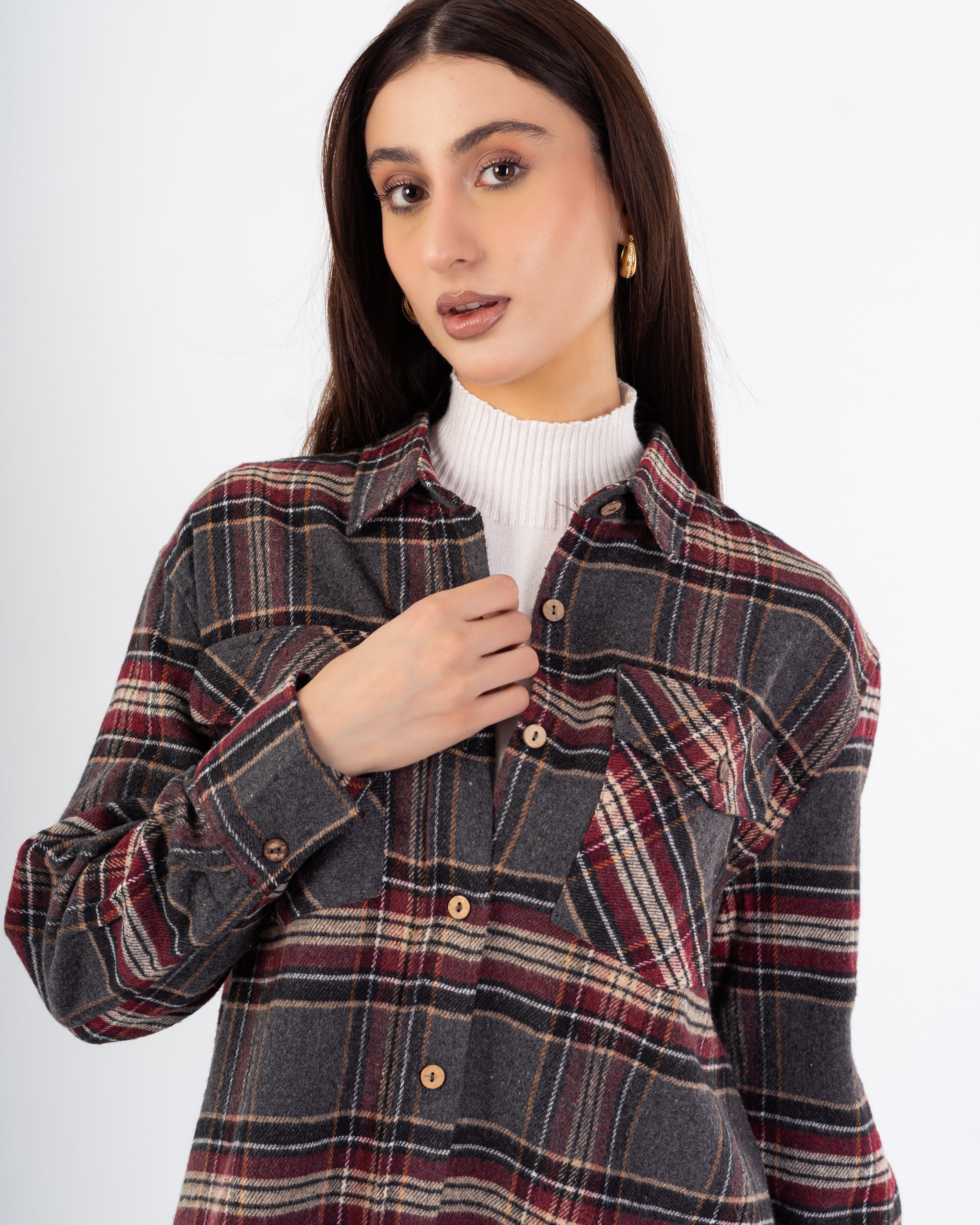 قميص منقوش – جيوب (مربعات منقوشة)