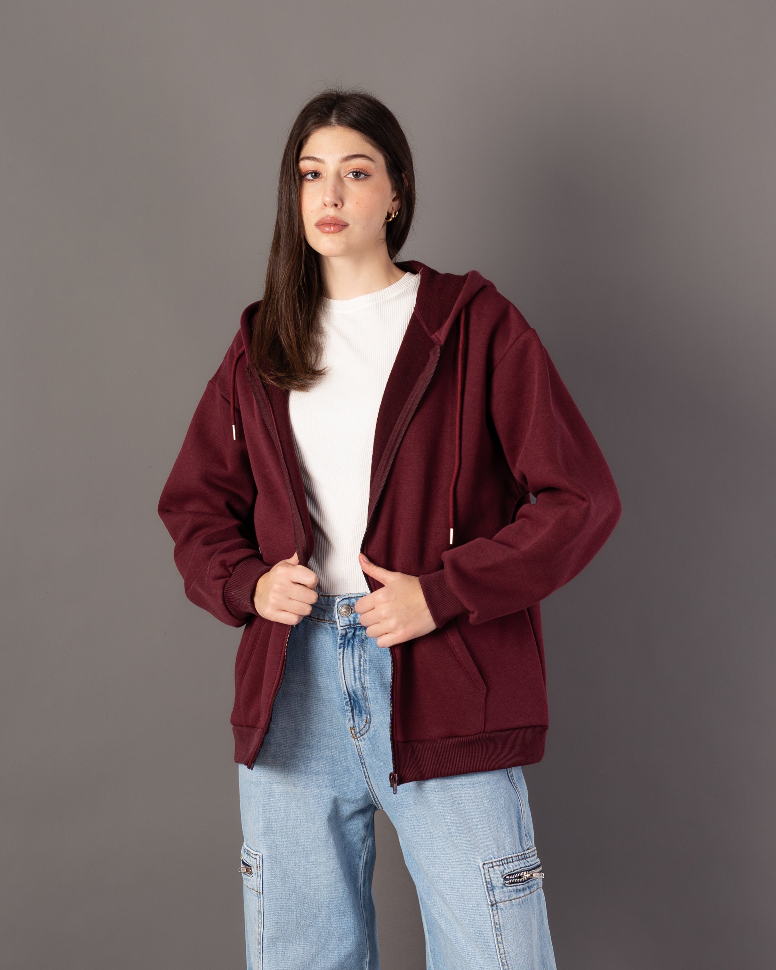 Plain Sweatshirt – Zipper