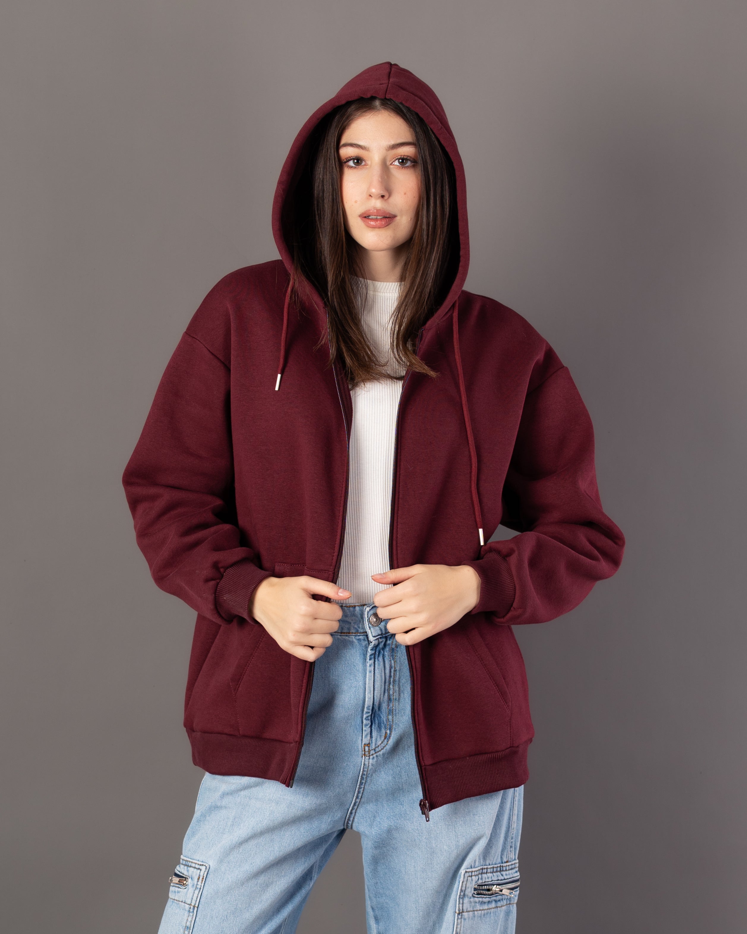 Plain Sweatshirt – Zipper