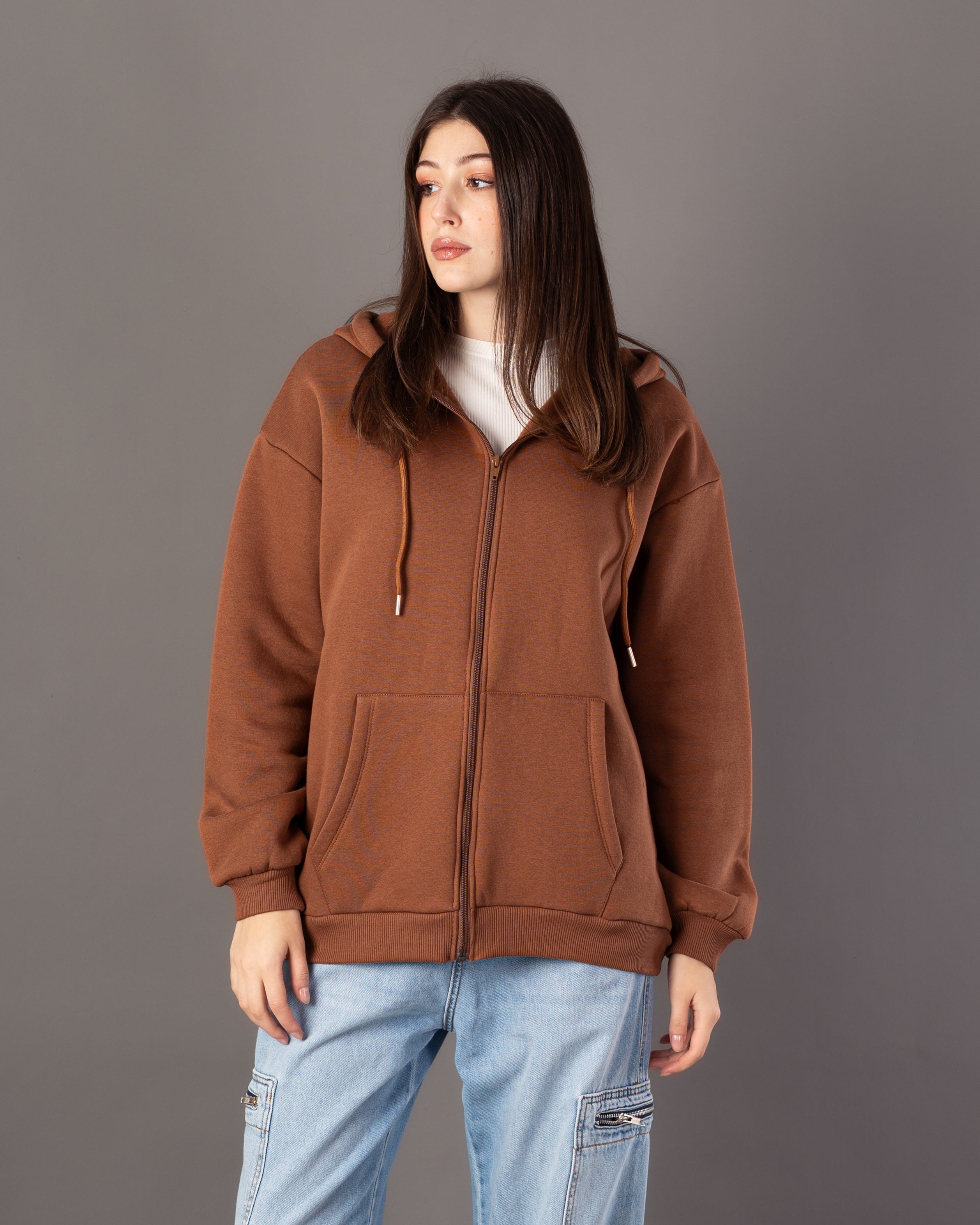 Plain Sweatshirt – Zipper