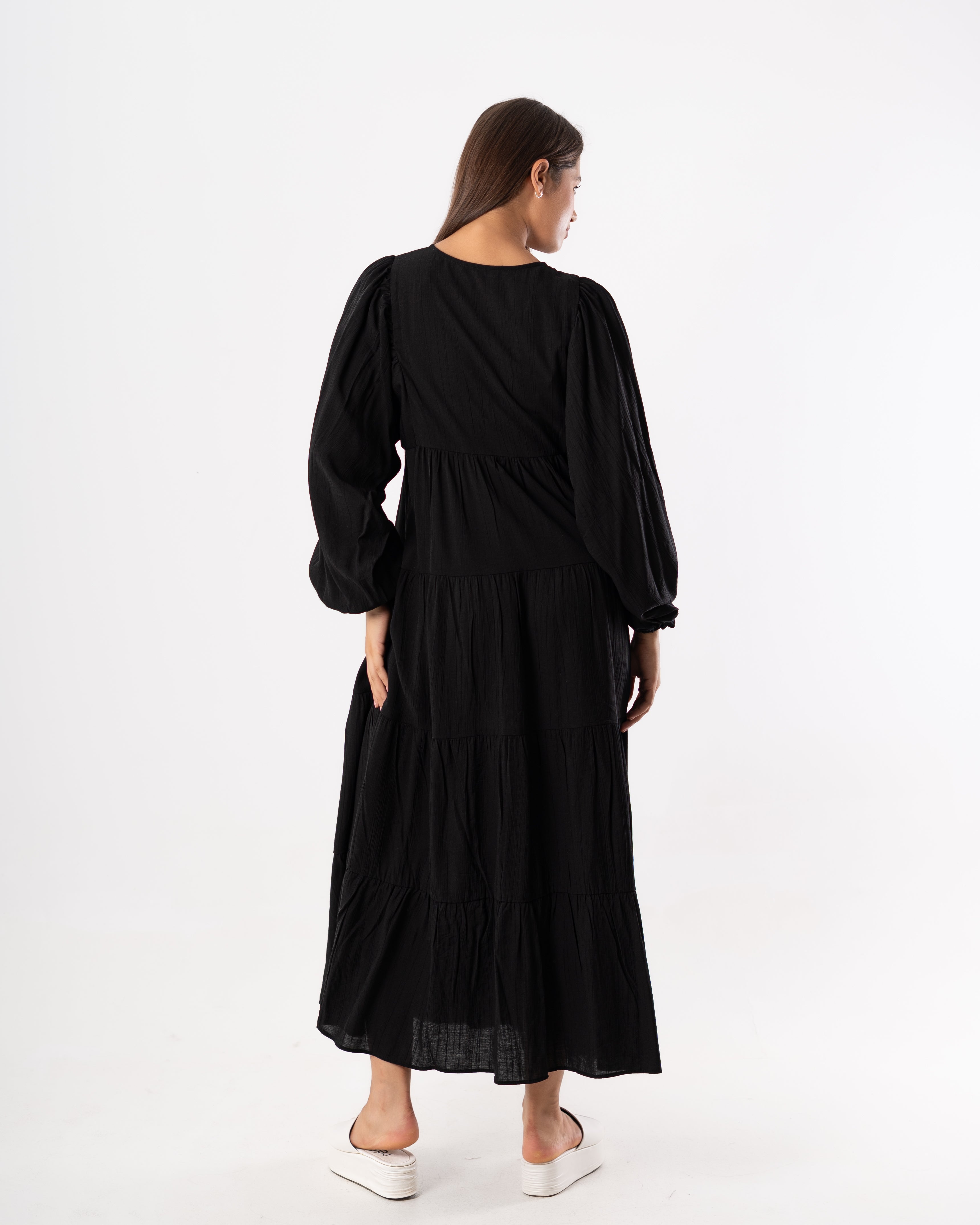 فستان طويل سادة – (رقبة مربوطة)