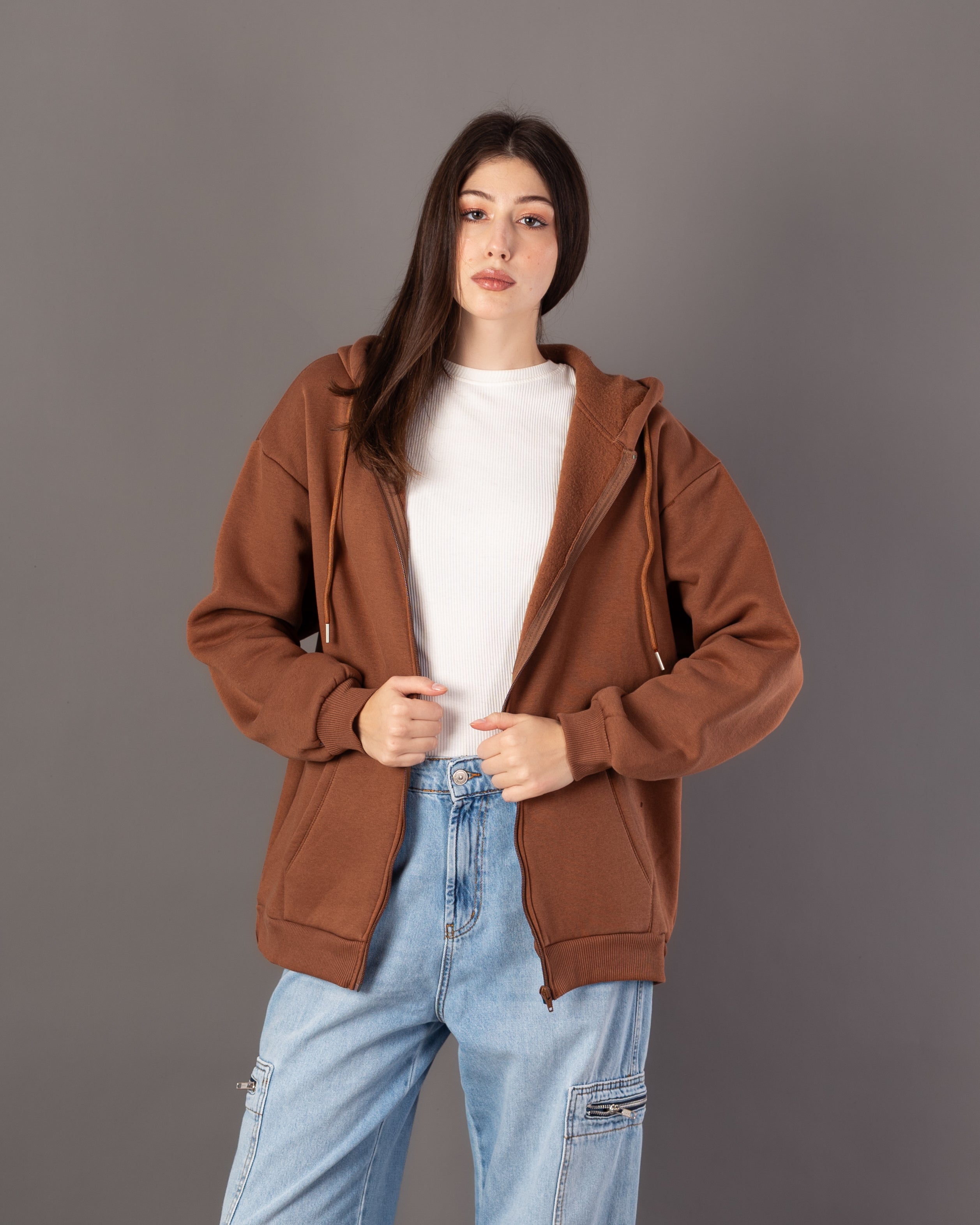 Plain Sweatshirt – Zipper