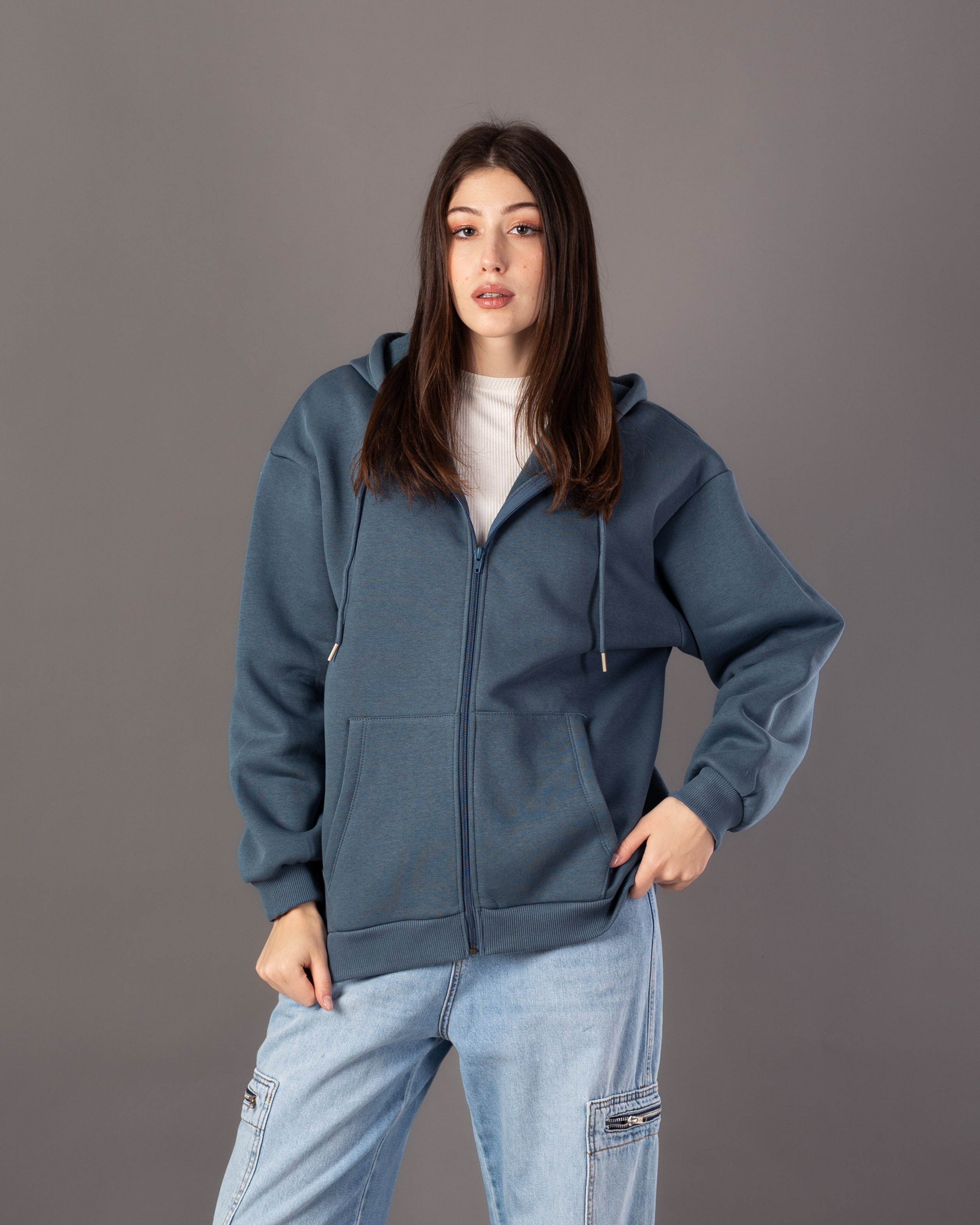 Plain Sweatshirt – Zipper