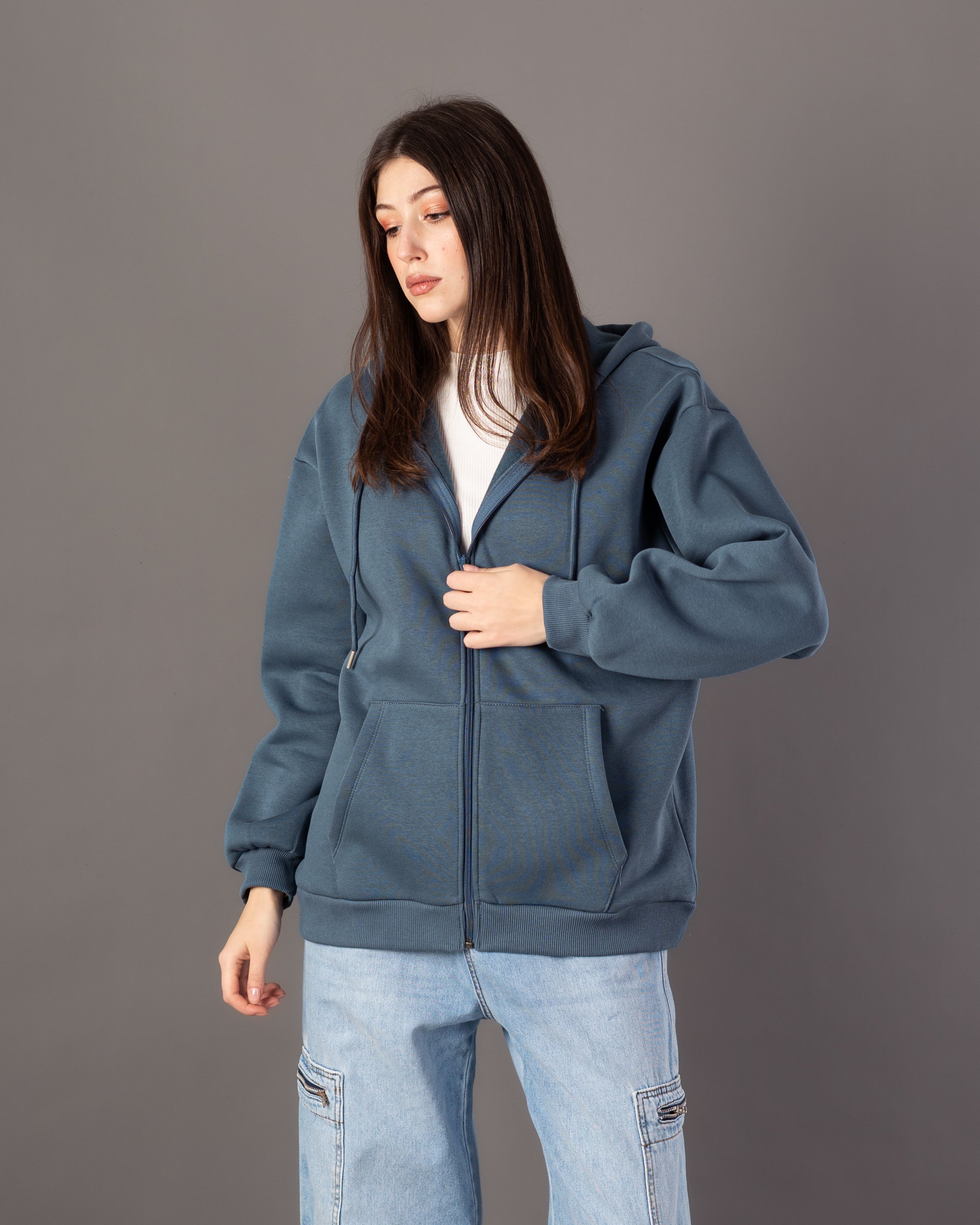 Plain Sweatshirt – Zipper