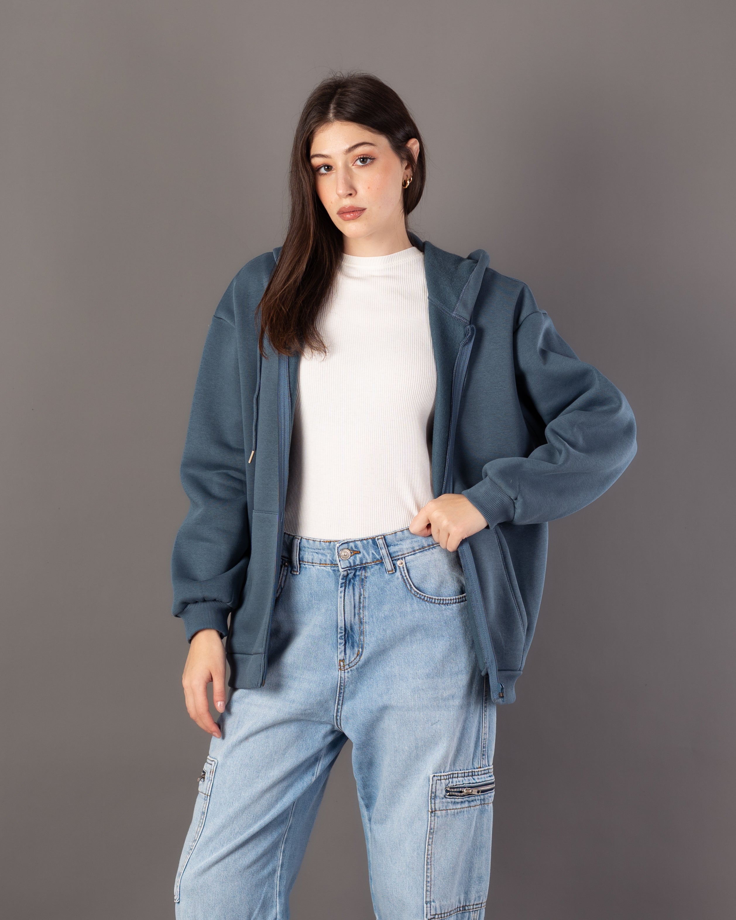 Plain Sweatshirt – Zipper