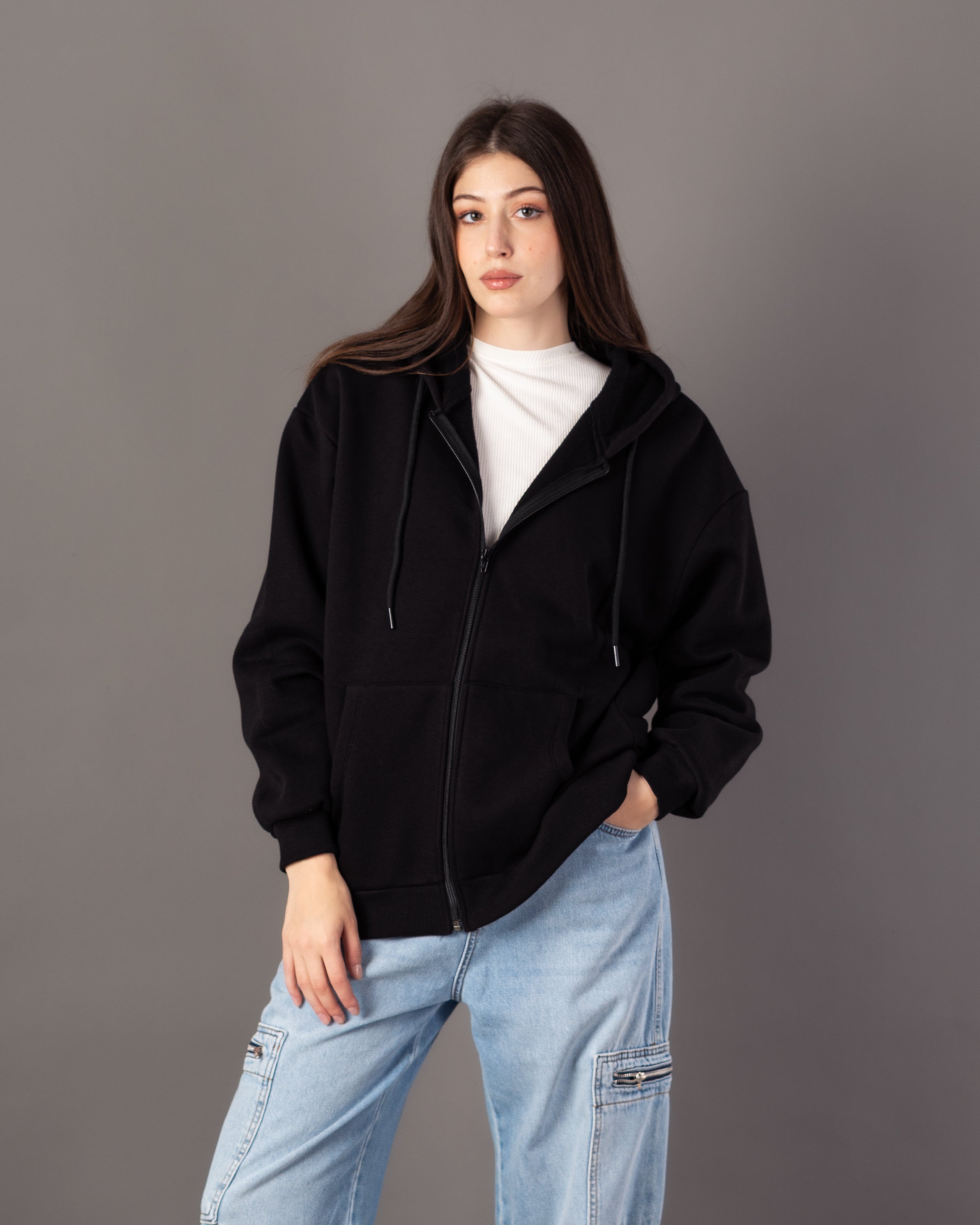 Plain Sweatshirt – Zipper