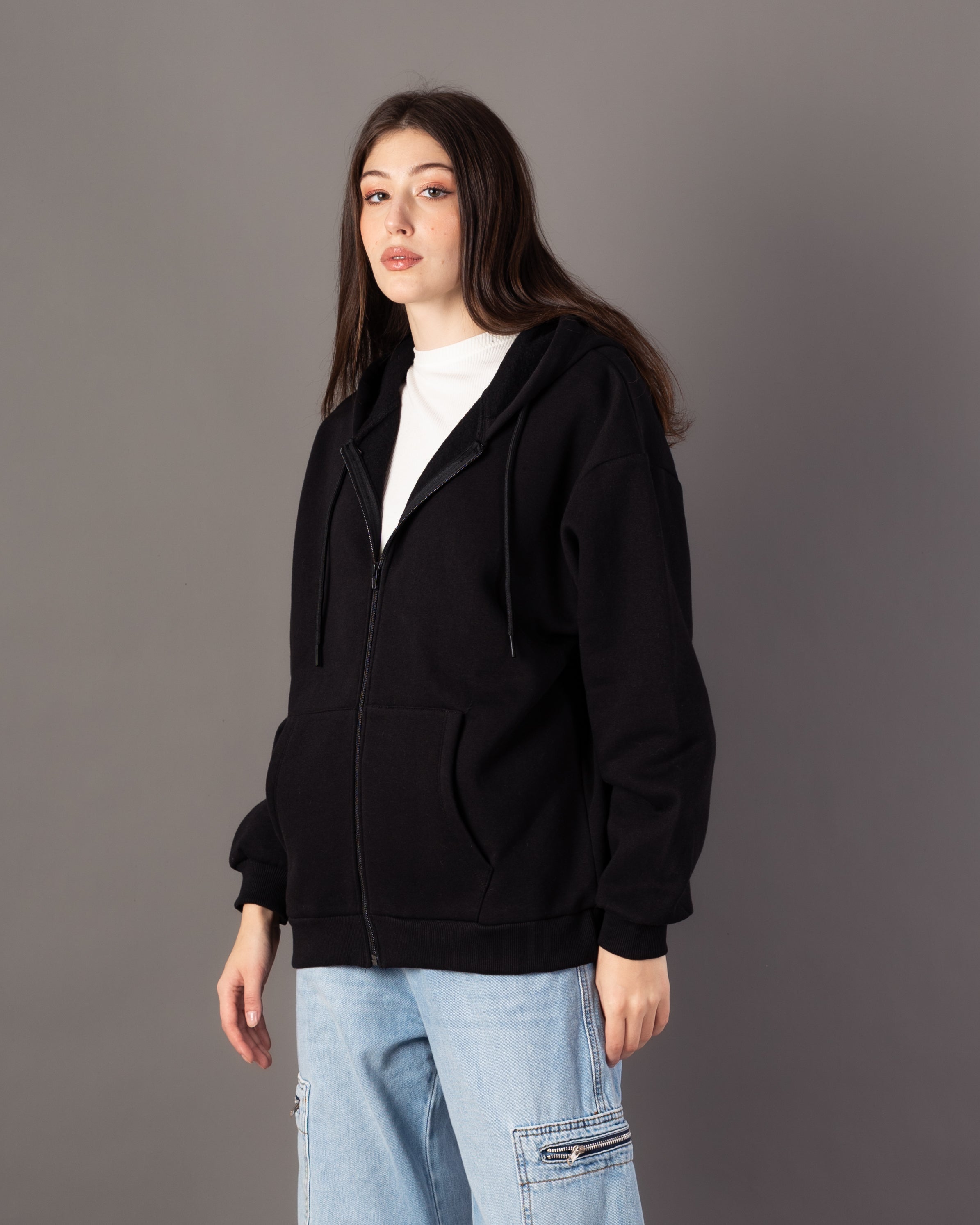 Plain Sweatshirt – Zipper