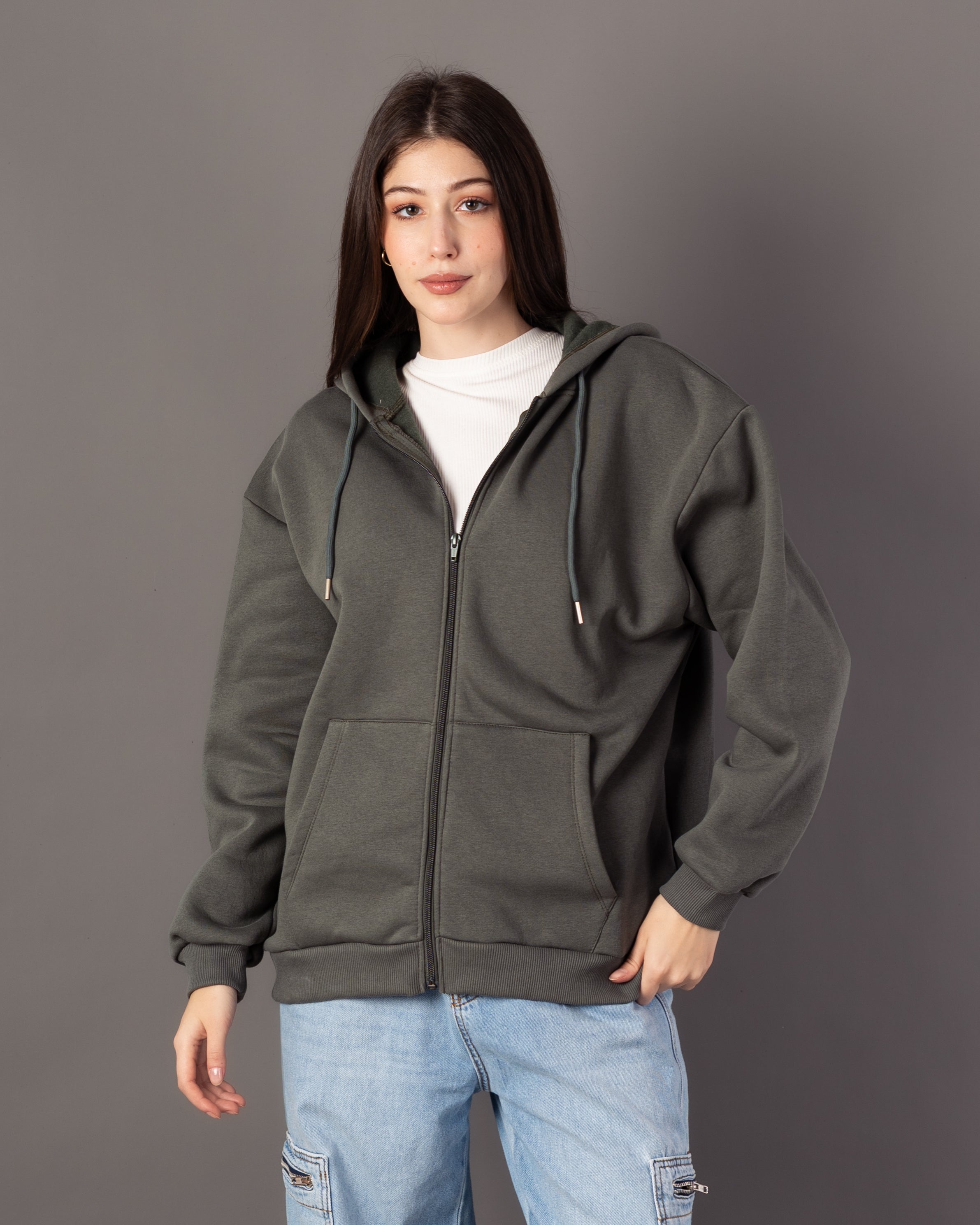 Plain Sweatshirt – Zipper