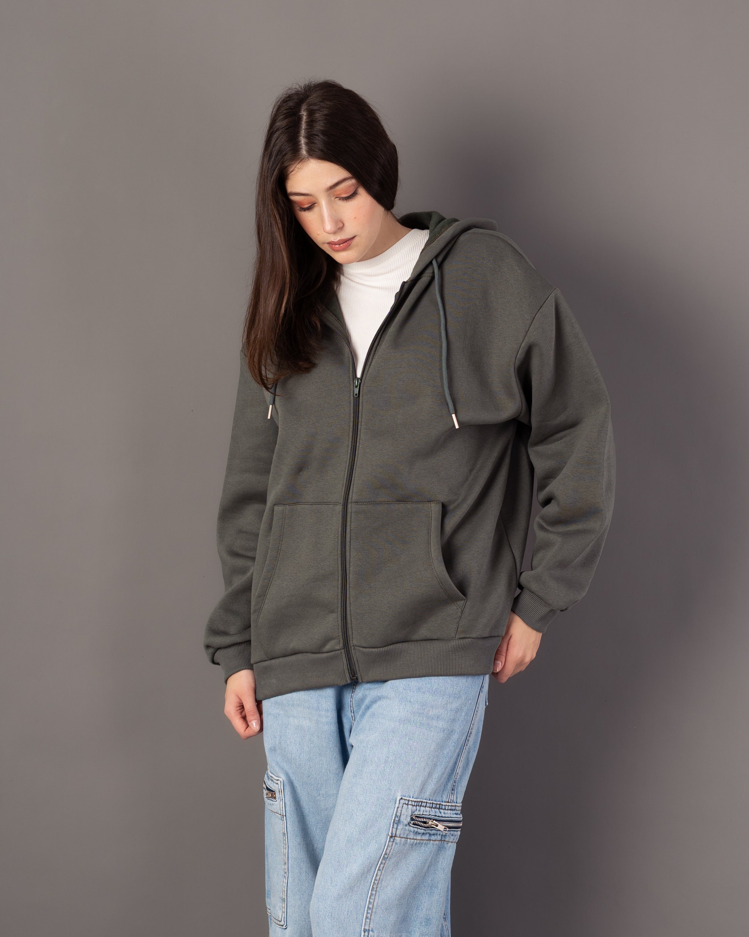 Plain Sweatshirt – Zipper