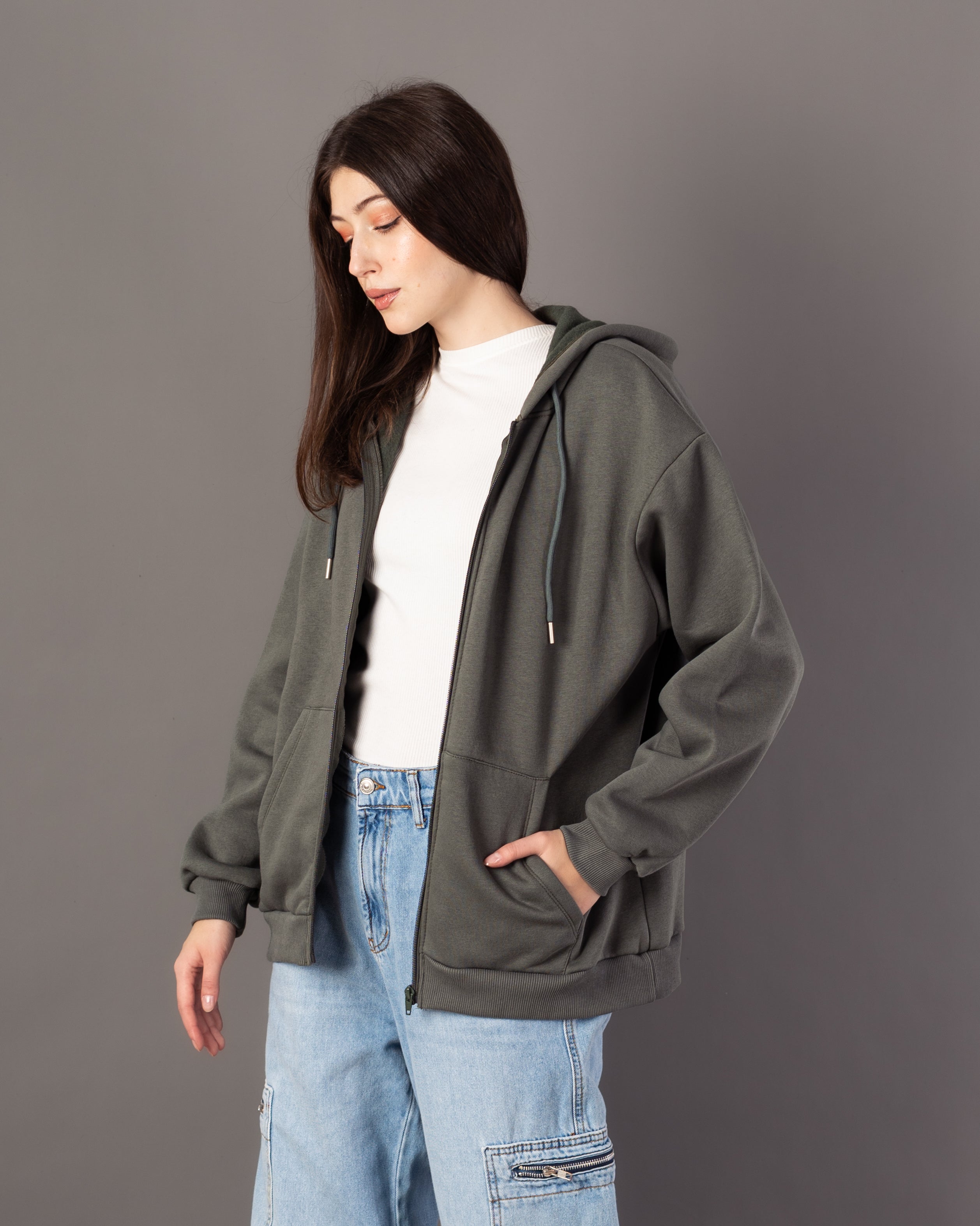 Plain Sweatshirt – Zipper