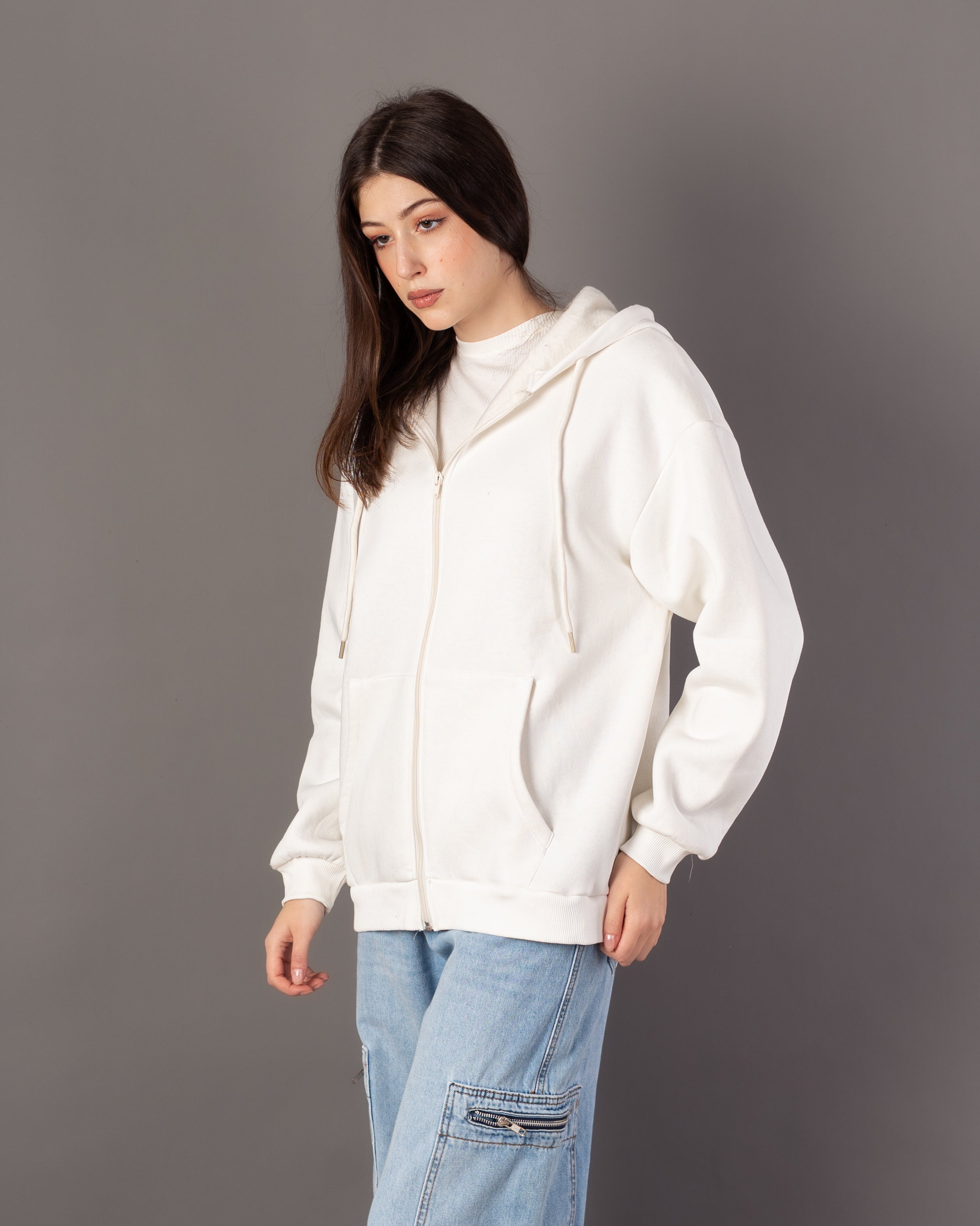 Plain Sweatshirt – Zipper