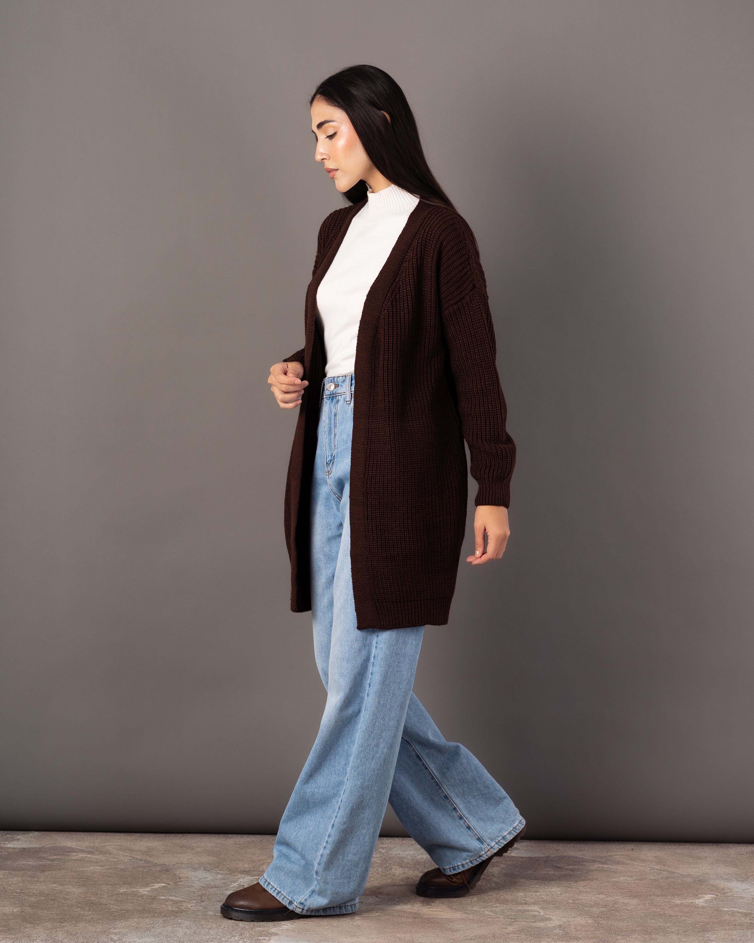 Plain Knitwear Cardigan – Open