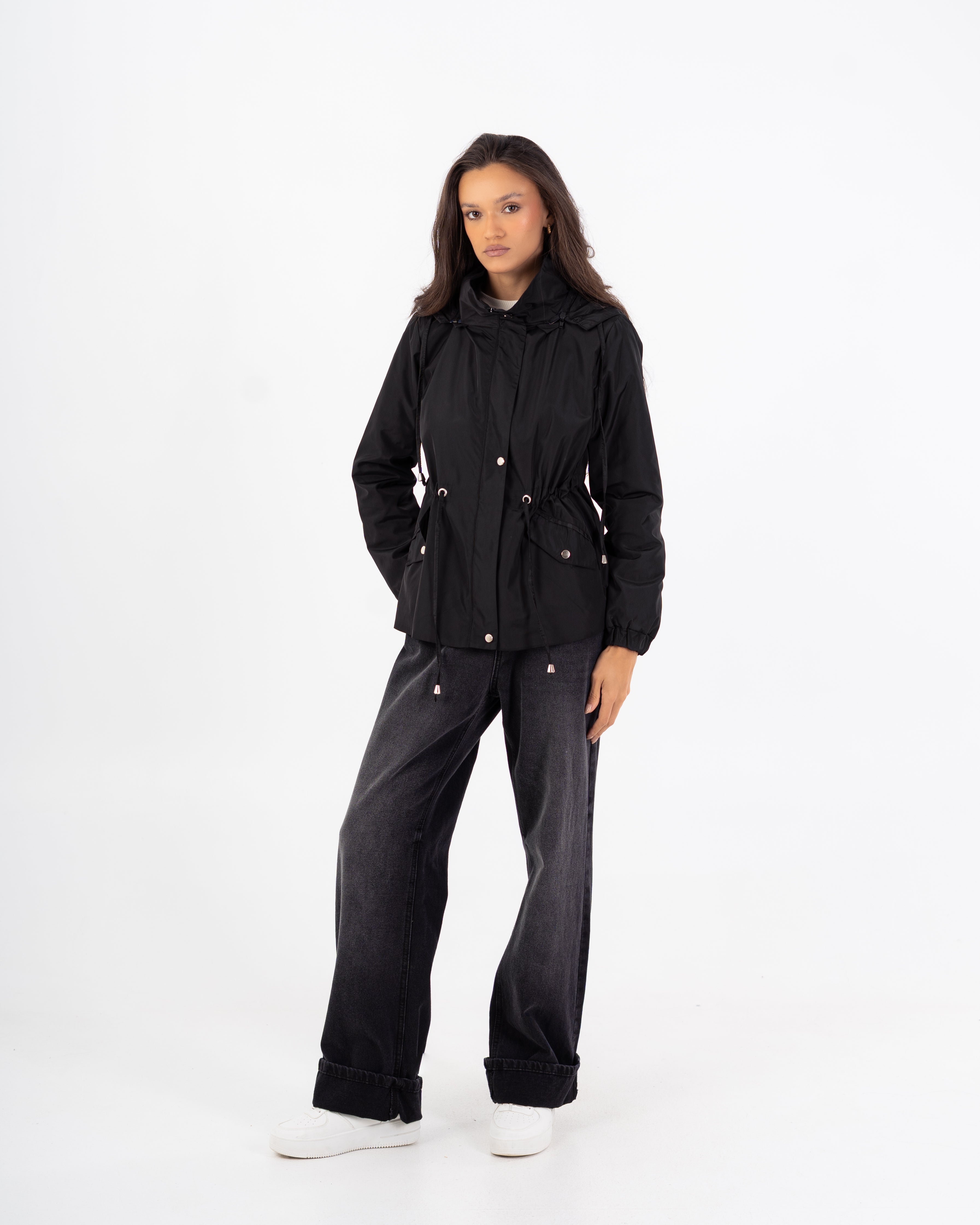 سترة مقاومة للماء – بغطاء رأس (حزام خصر مرن)