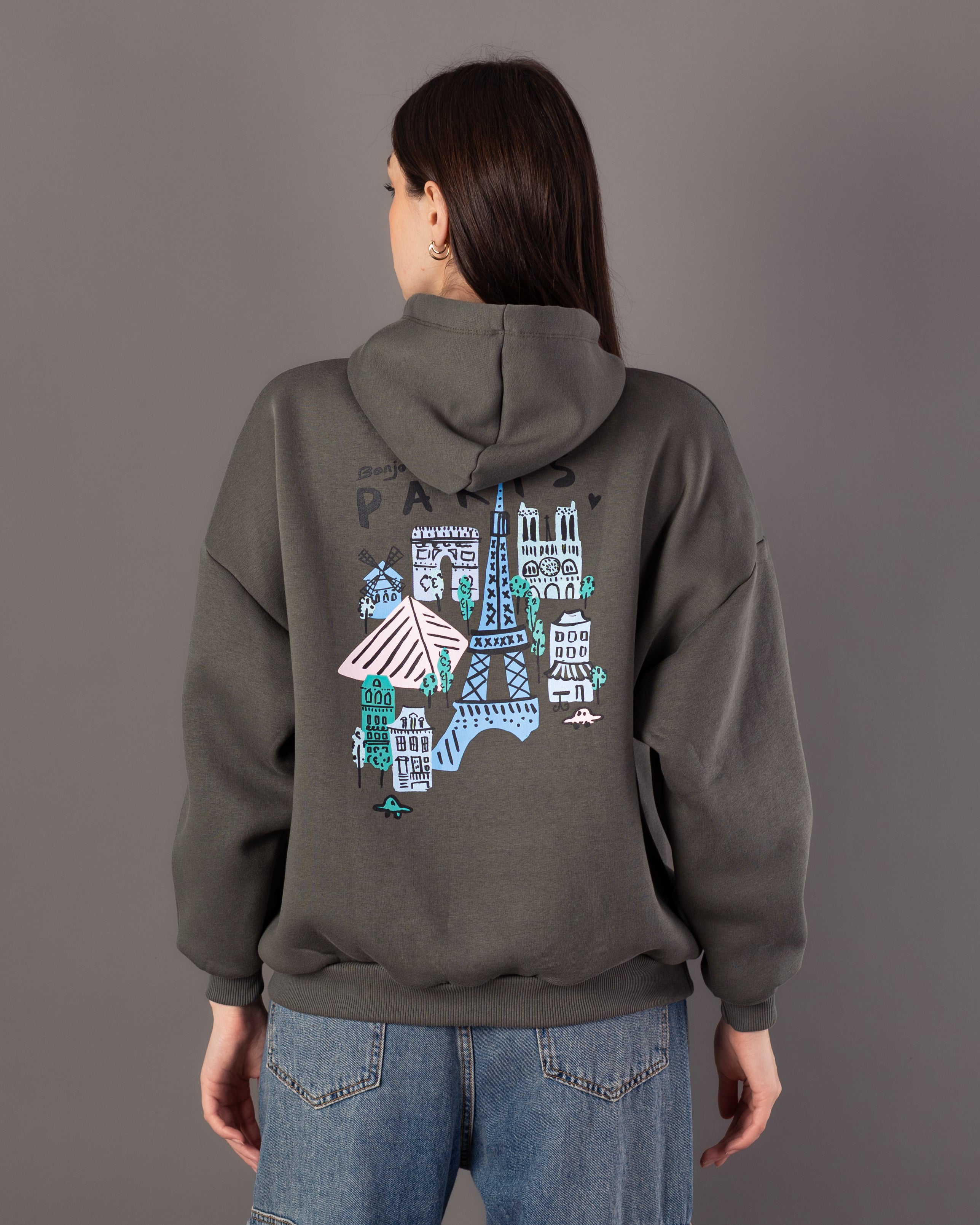 Sweatshirt – Graphic Print (Eiffel Tower)