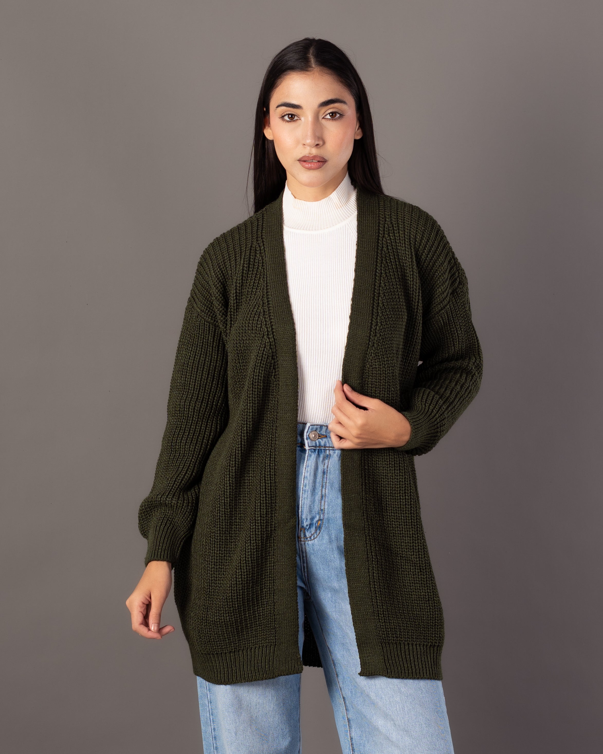 Plain Knitwear Cardigan – Open