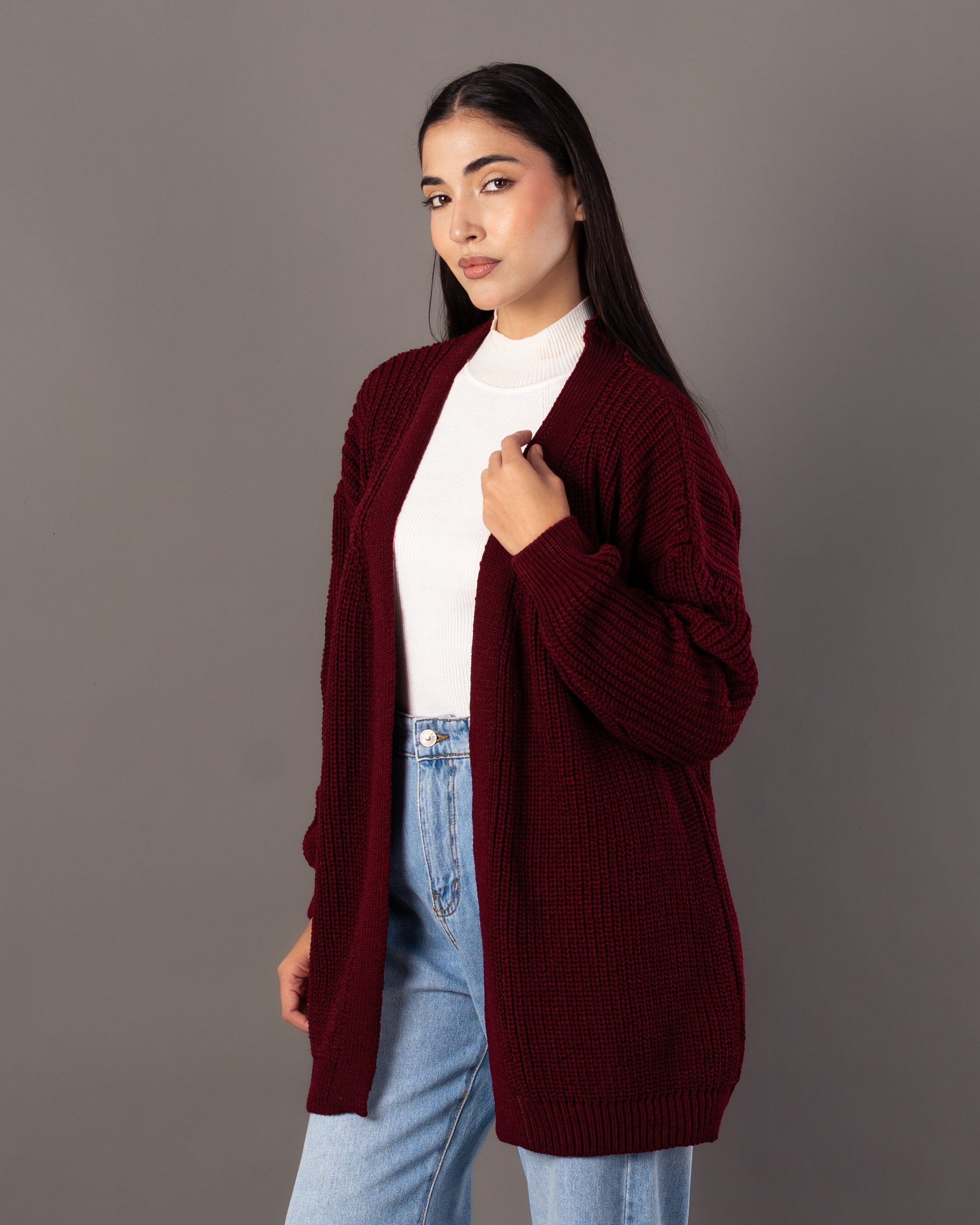 Plain Knitwear Cardigan – Open