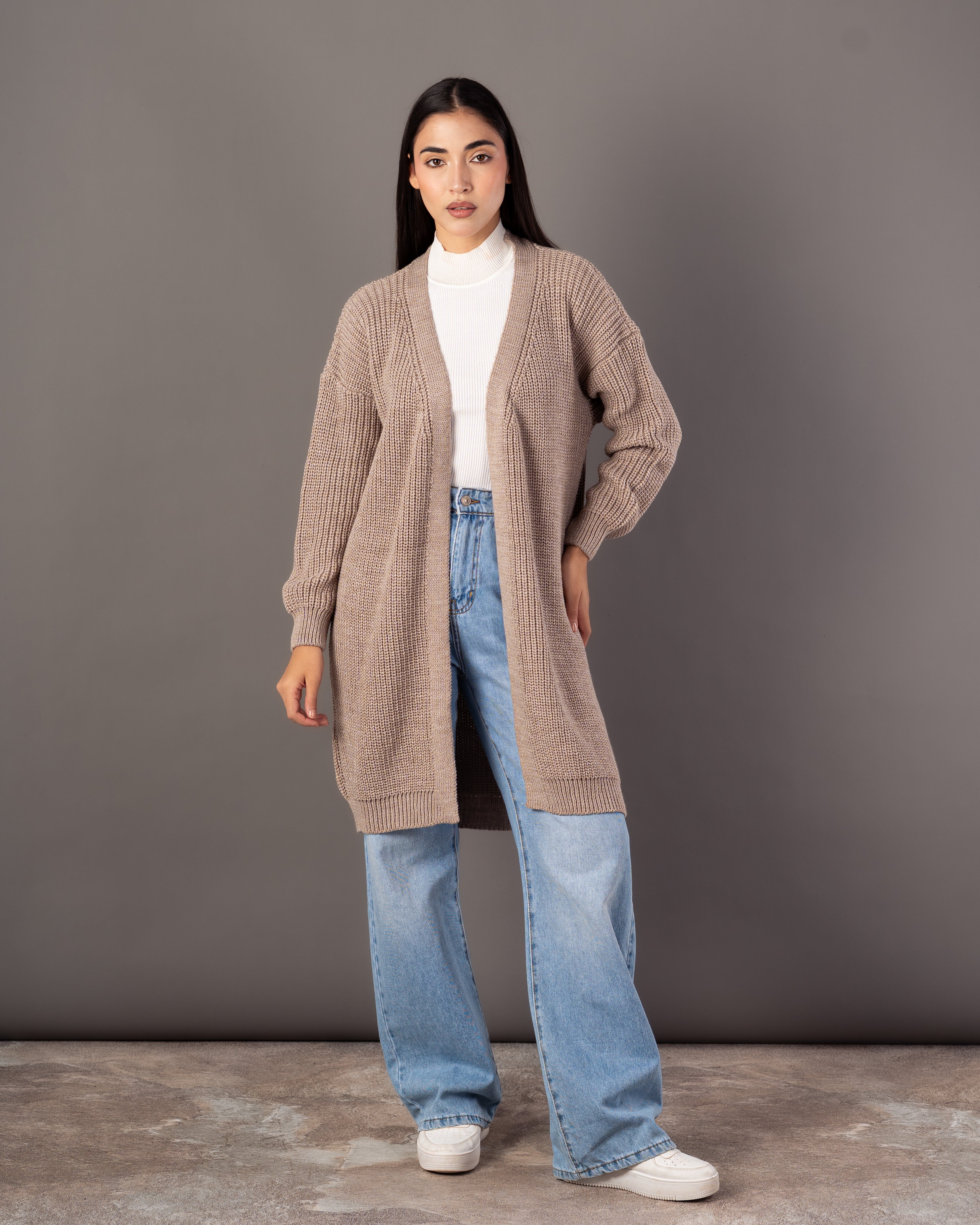 Plain Knitwear Cardigan – Open