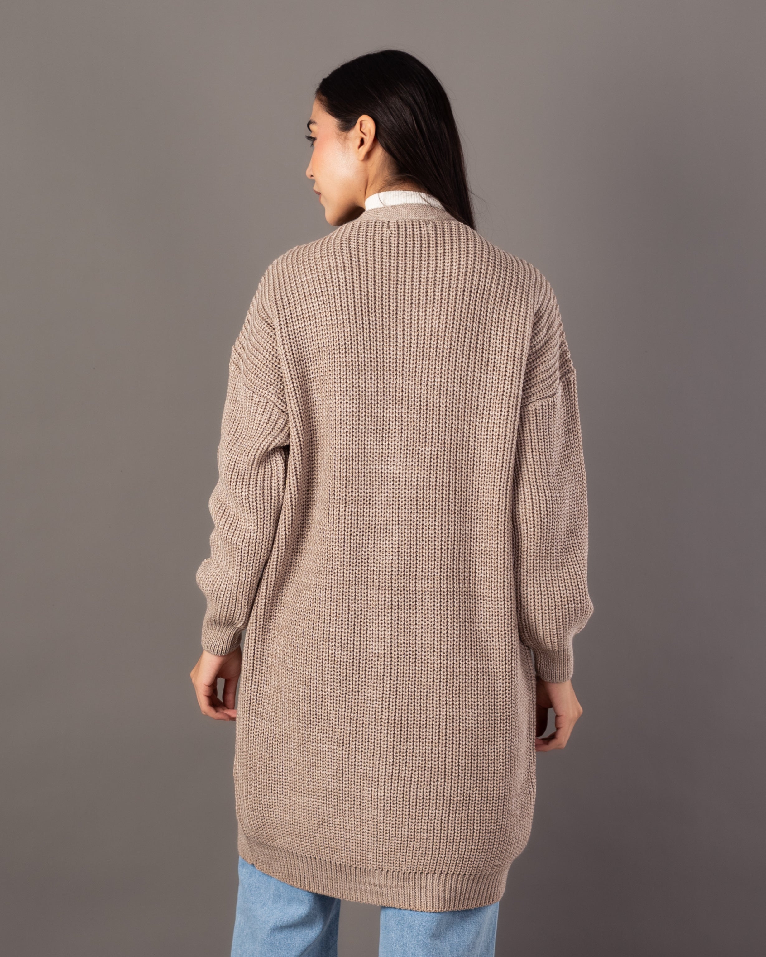 Plain Knitwear Cardigan – Open