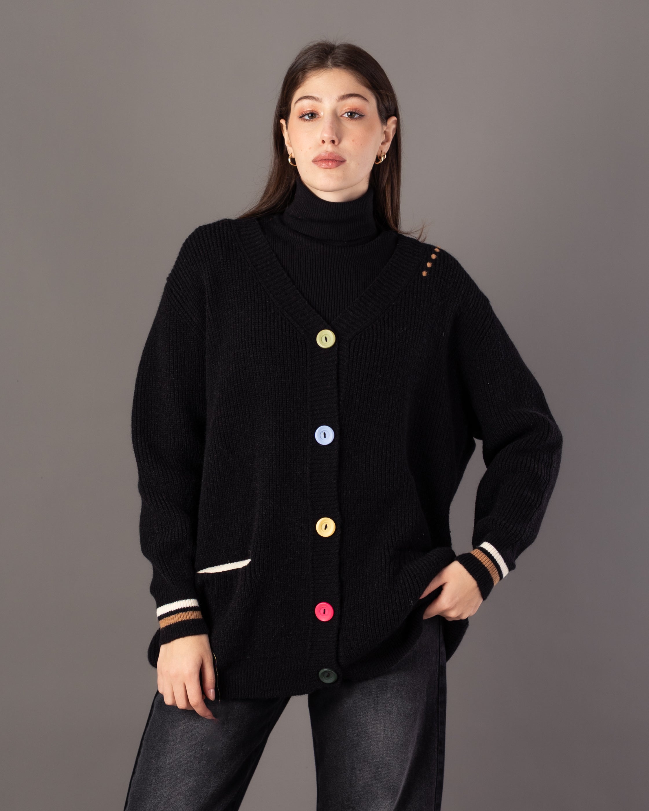 Knitwear Cardigan – Colored Buttons
