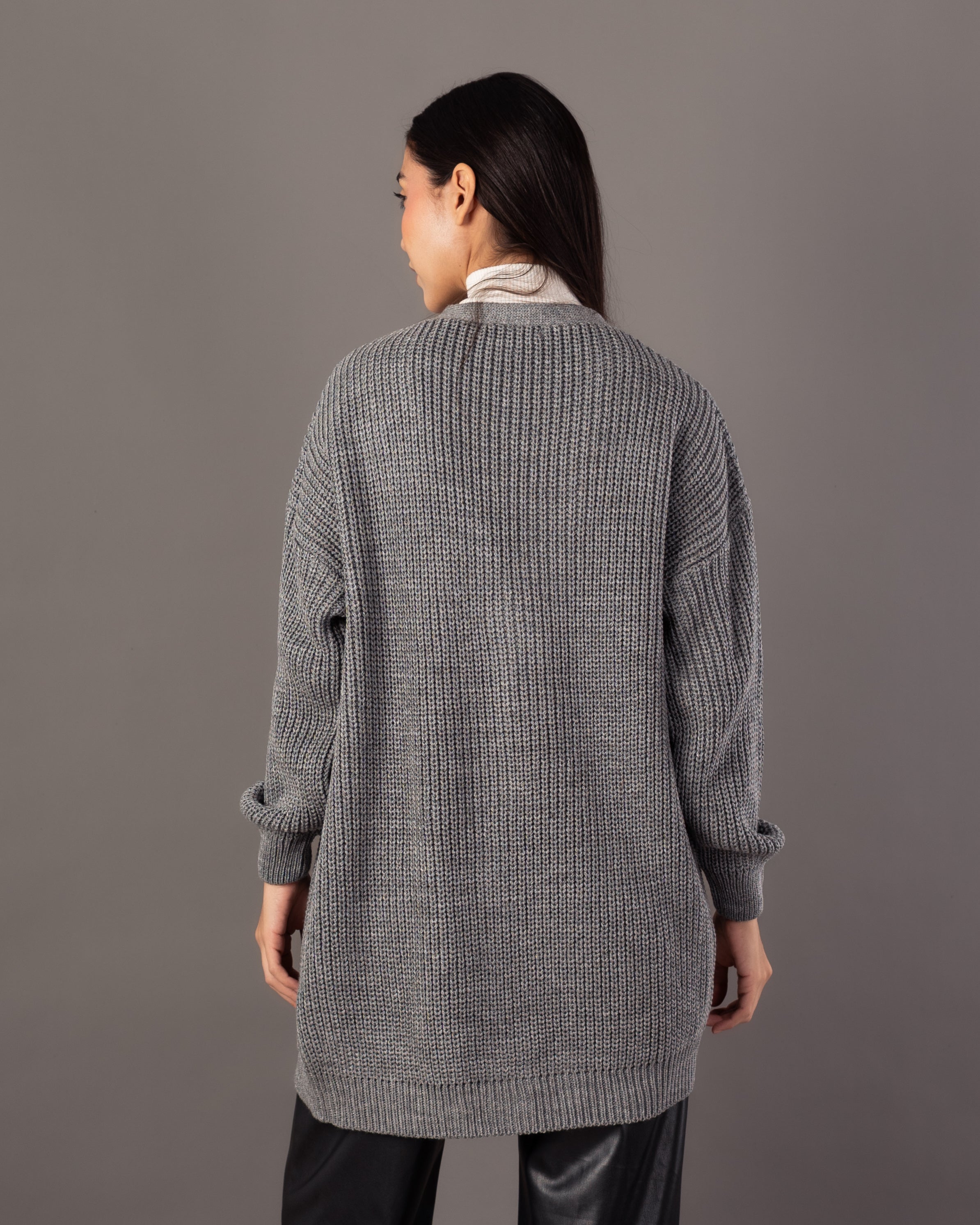 Plain Knitwear Cardigan – Open