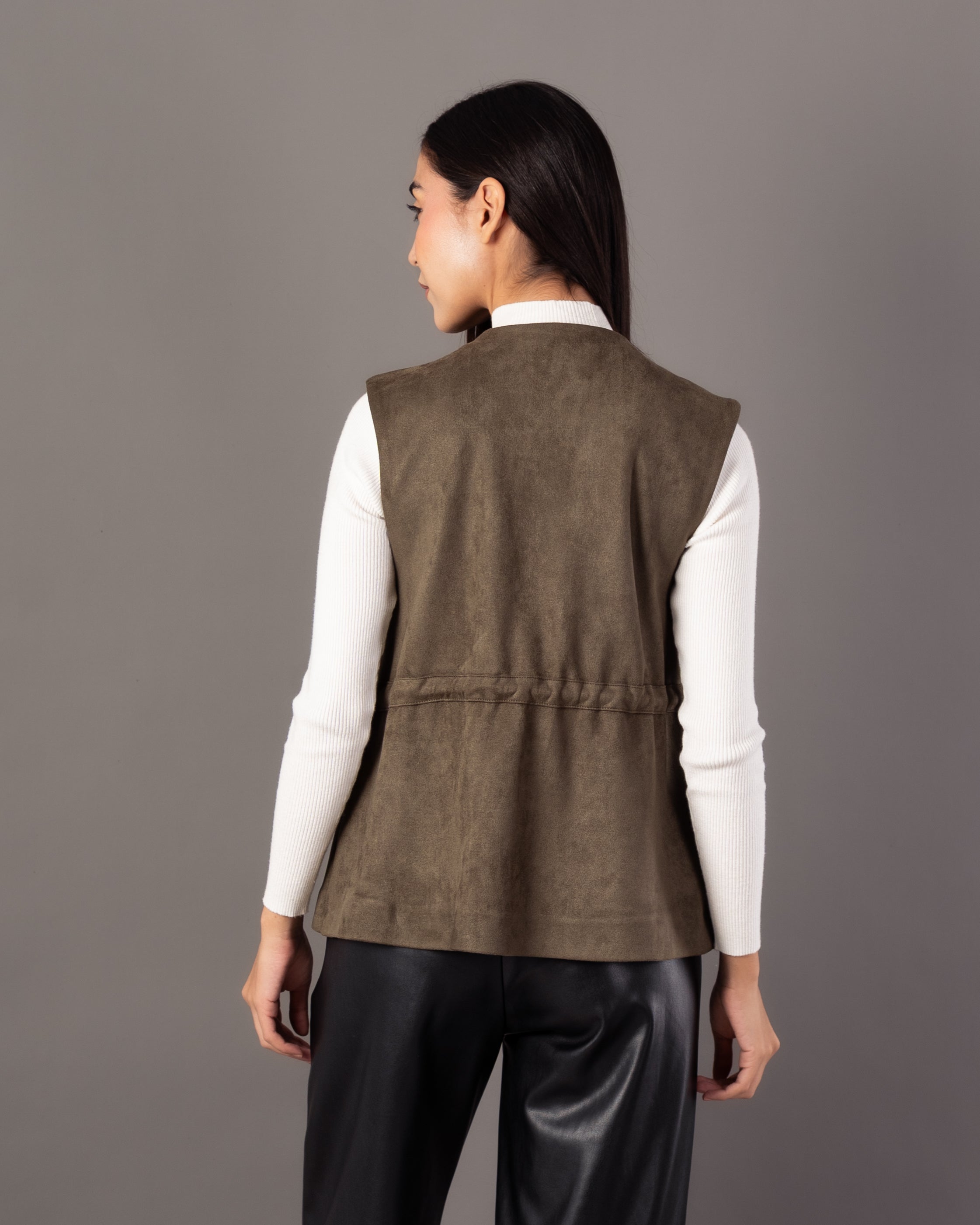 Plain Vest – Zipper (Elastic Waist, Pockets)