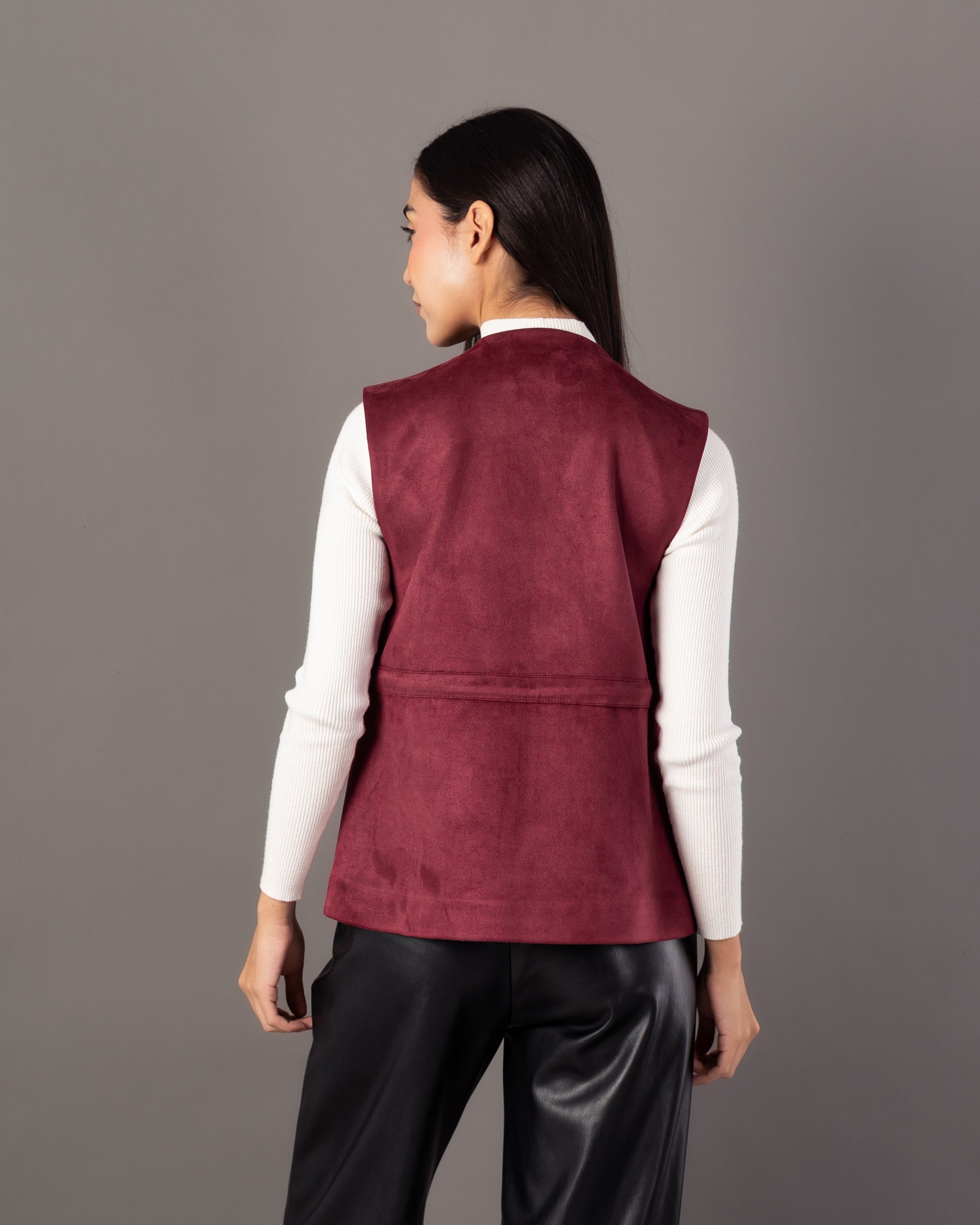 Plain Vest – Zipper (Elastic Waist, Pockets)
