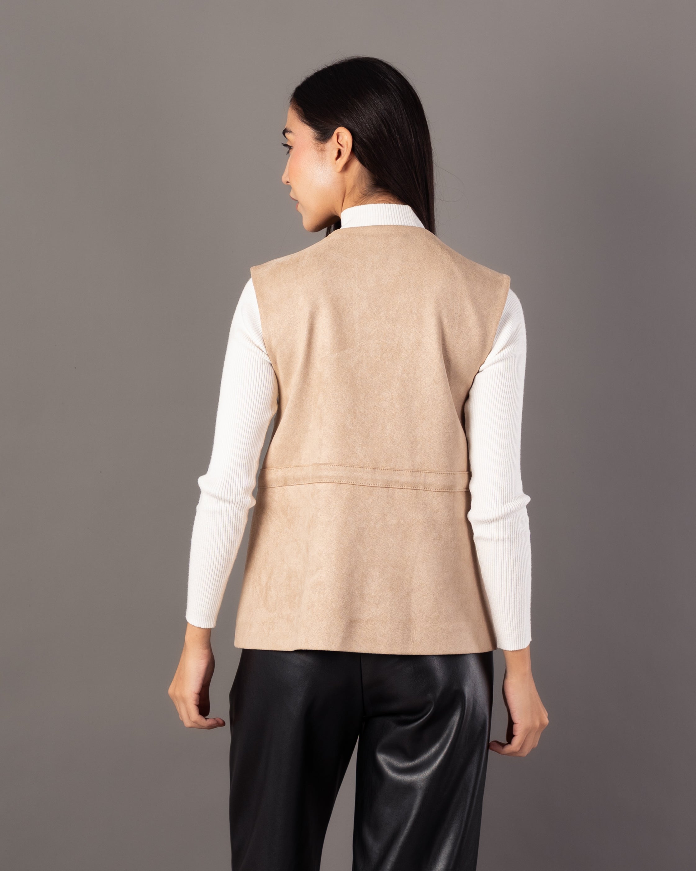Plain Vest – Zipper (Elastic Waist, Pockets)