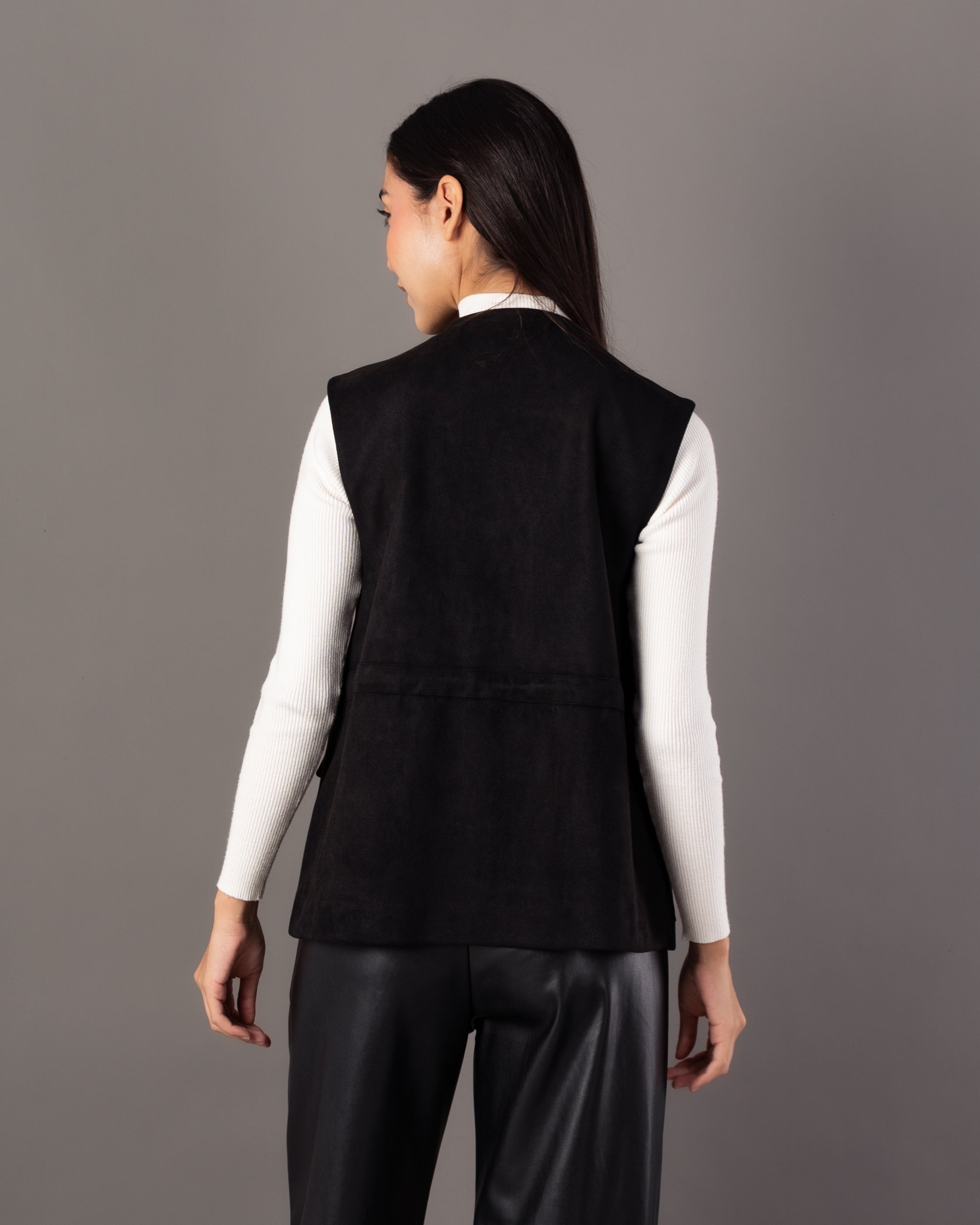 Plain Vest – Zipper (Elastic Waist, Pockets)