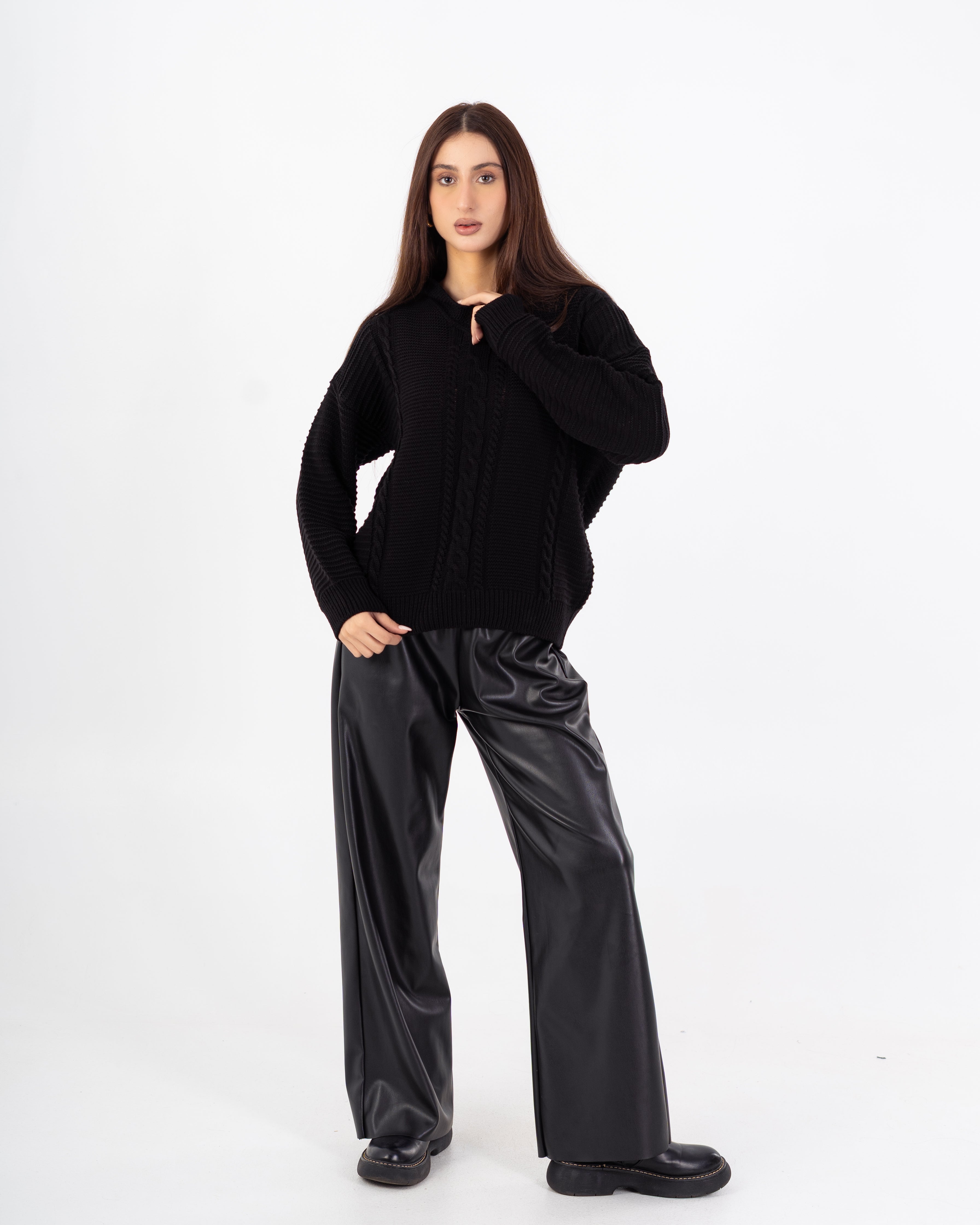 Knitwear Pullover – Hooded (Braided Chest, Plain)