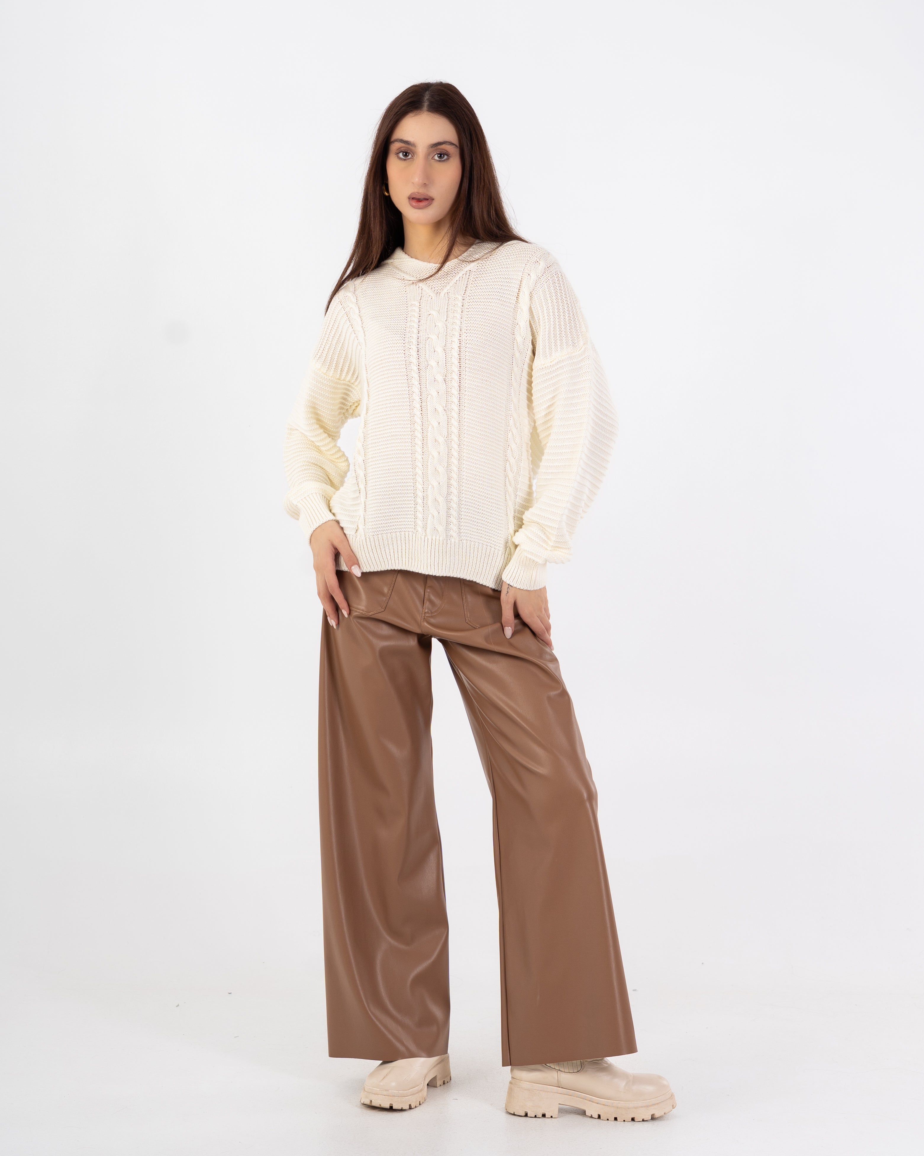 Knitwear Pullover – Hooded (Braided Chest, Plain)