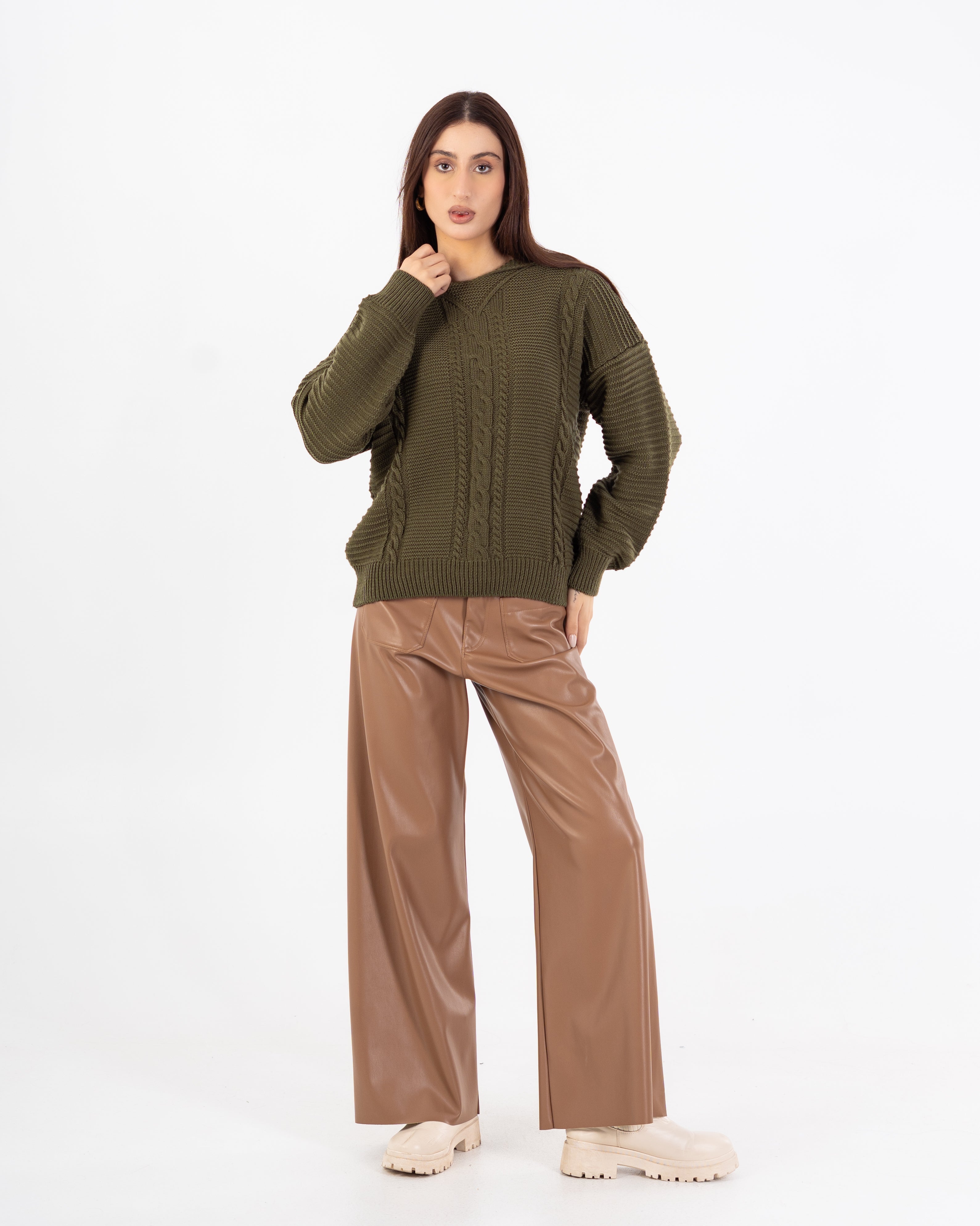 Knitwear Pullover – Hooded (Braided Chest, Plain)