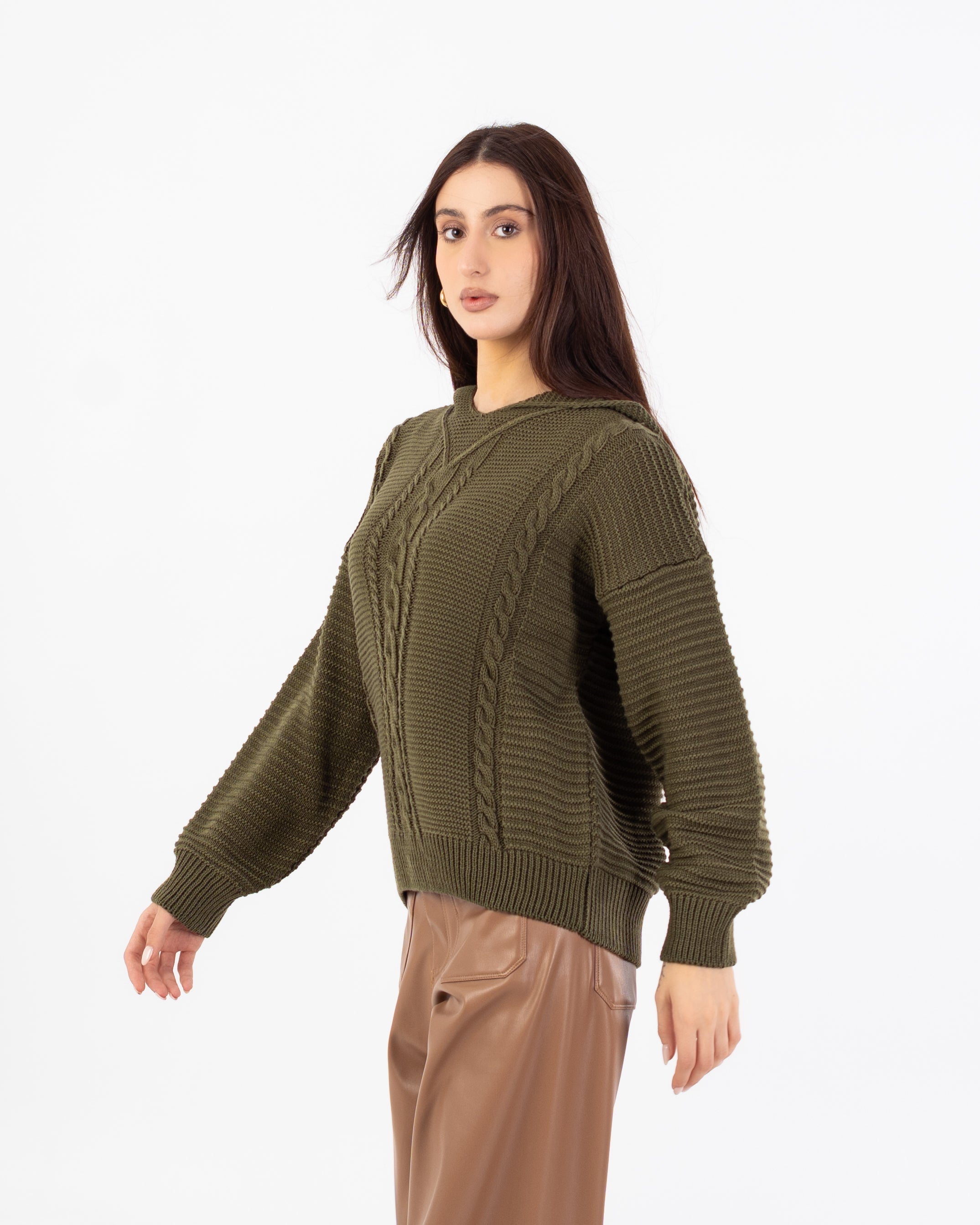 Knitwear Pullover – Hooded (Braided Chest, Plain)