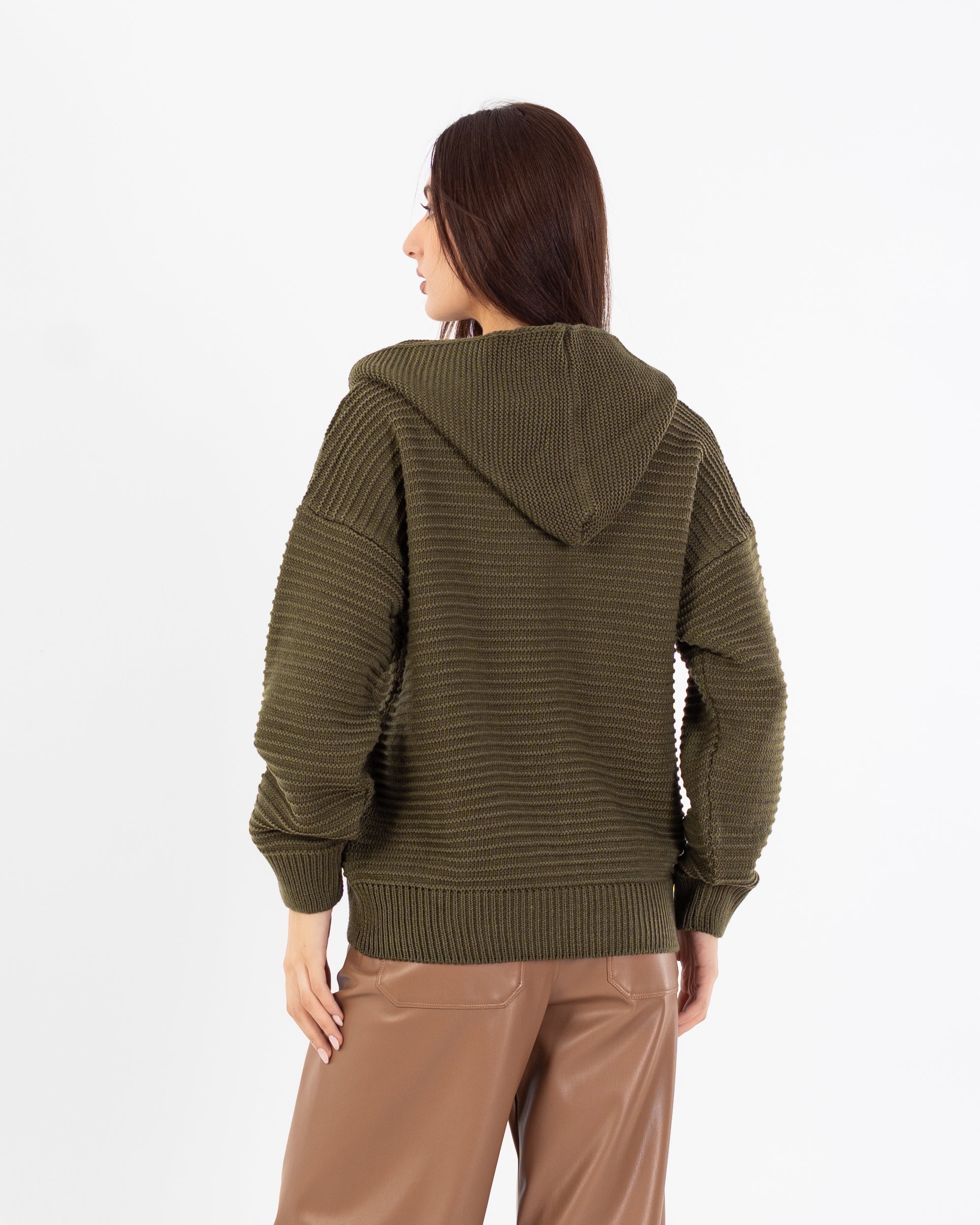 Knitwear Pullover – Hooded (Braided Chest, Plain)