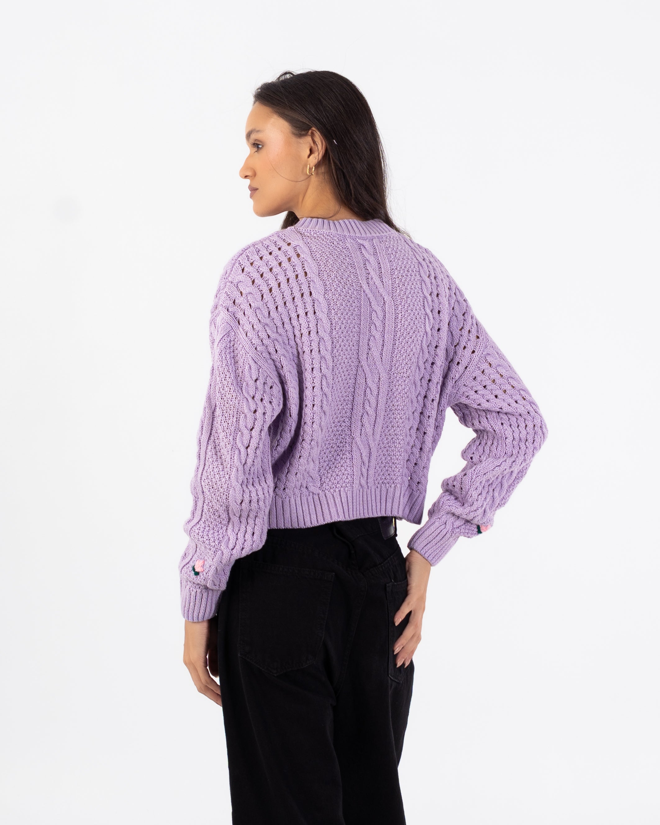 Knitwear Pullover – Short (Small Chest Floral Embroidery)