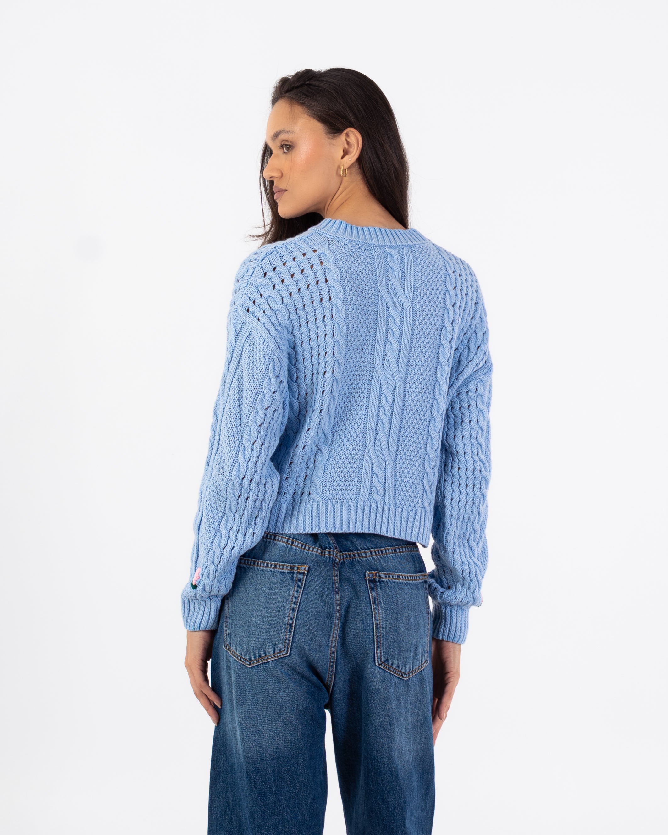 Knitwear Pullover – Short (Small Chest Floral Embroidery)